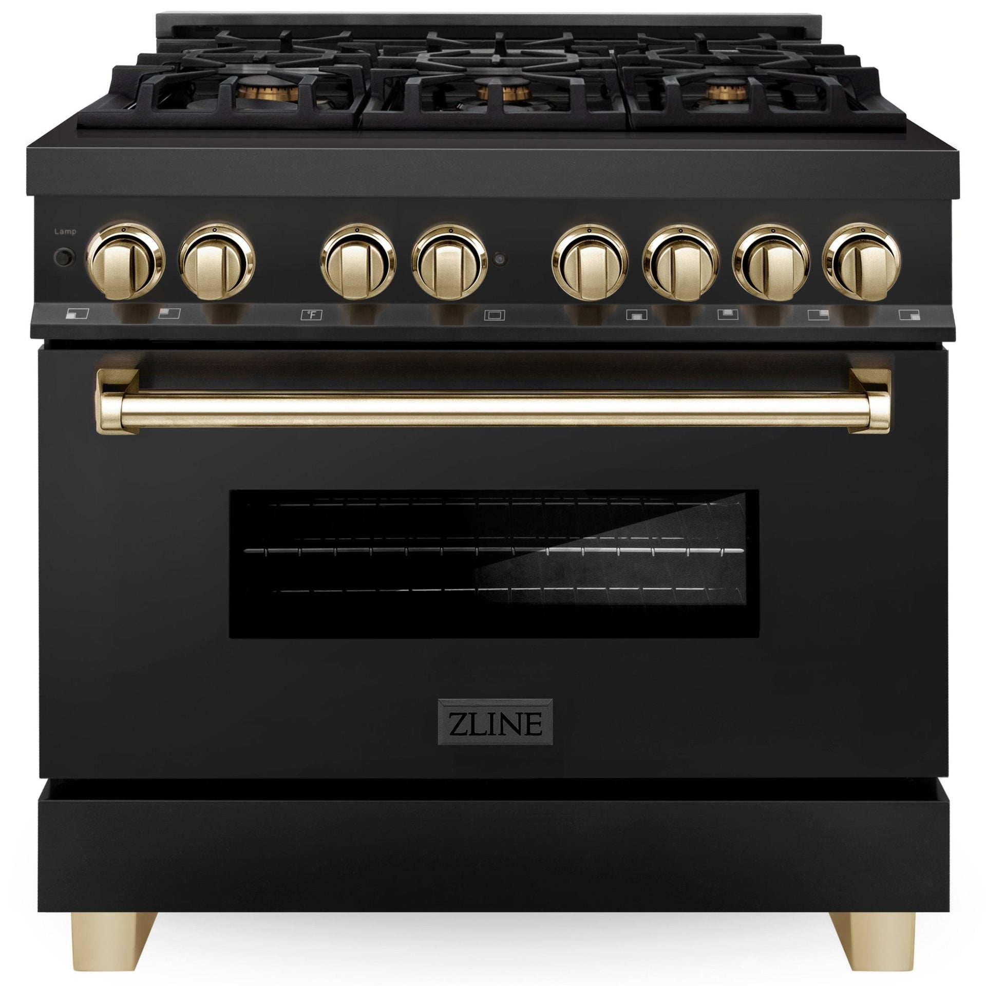 zline-autograph-edition-36-in-4-6-cu-ft-dual-fuel-range-in-black-stainless-steel-with-polished-gold-accents-rabz-36-g