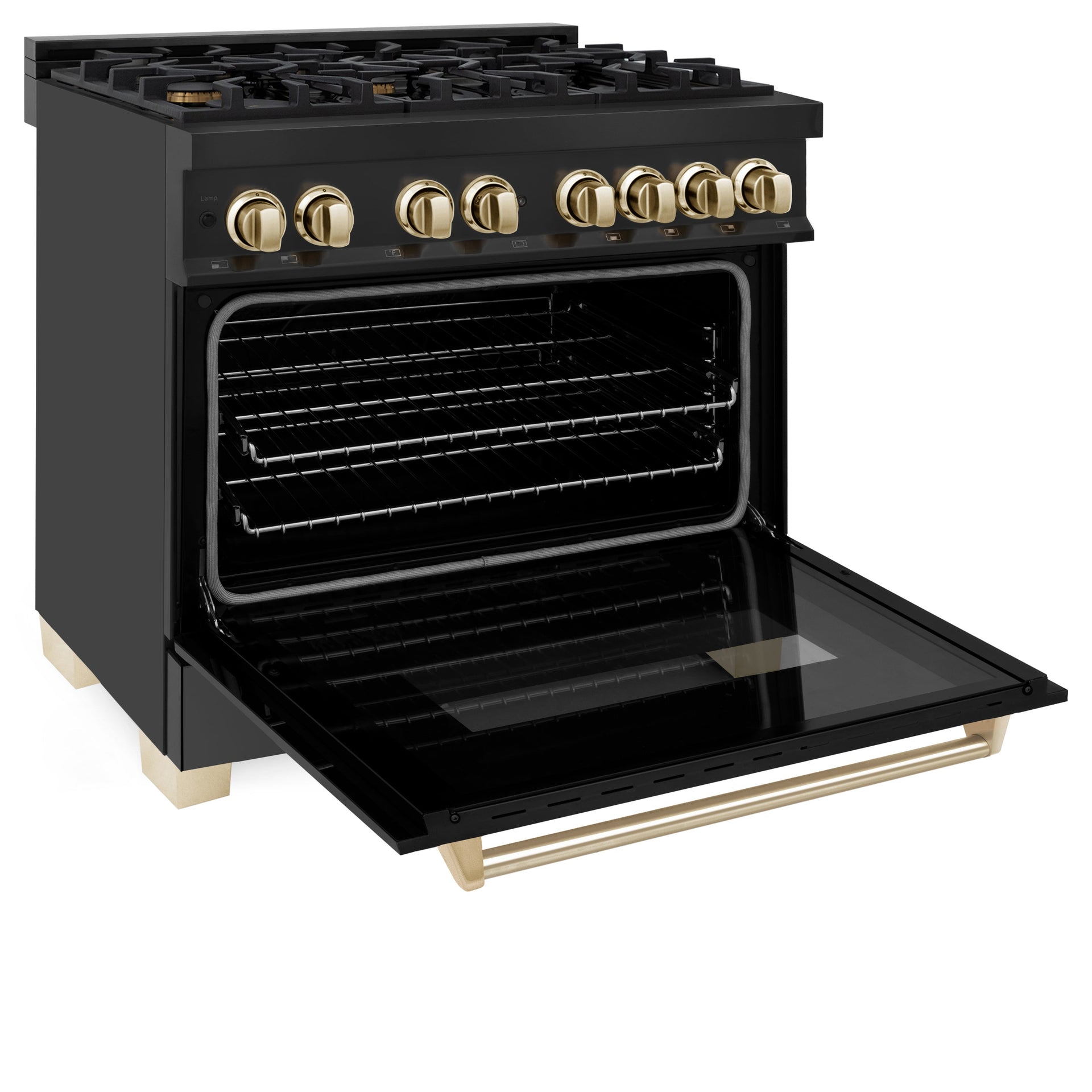 zline-autograph-edition-36-in-4-6-cu-ft-dual-fuel-range-in-black-stainless-steel-with-polished-gold-accents-rabz-36-g