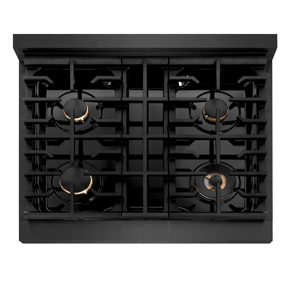 zline-30-in-dual-fuel-range-4-2-cu-ft-4-burner-gas-cooktop-black-satin-stainless-steel-with-gold-accents-sdrbsz-30-g