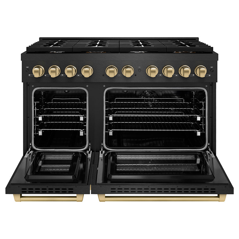 zline-48-in-dual-fuel-range-6-7-cu-ft-8-burners-black-satin-stainless-steel-champagne-bronze-accents-sdrbsz-48-cb