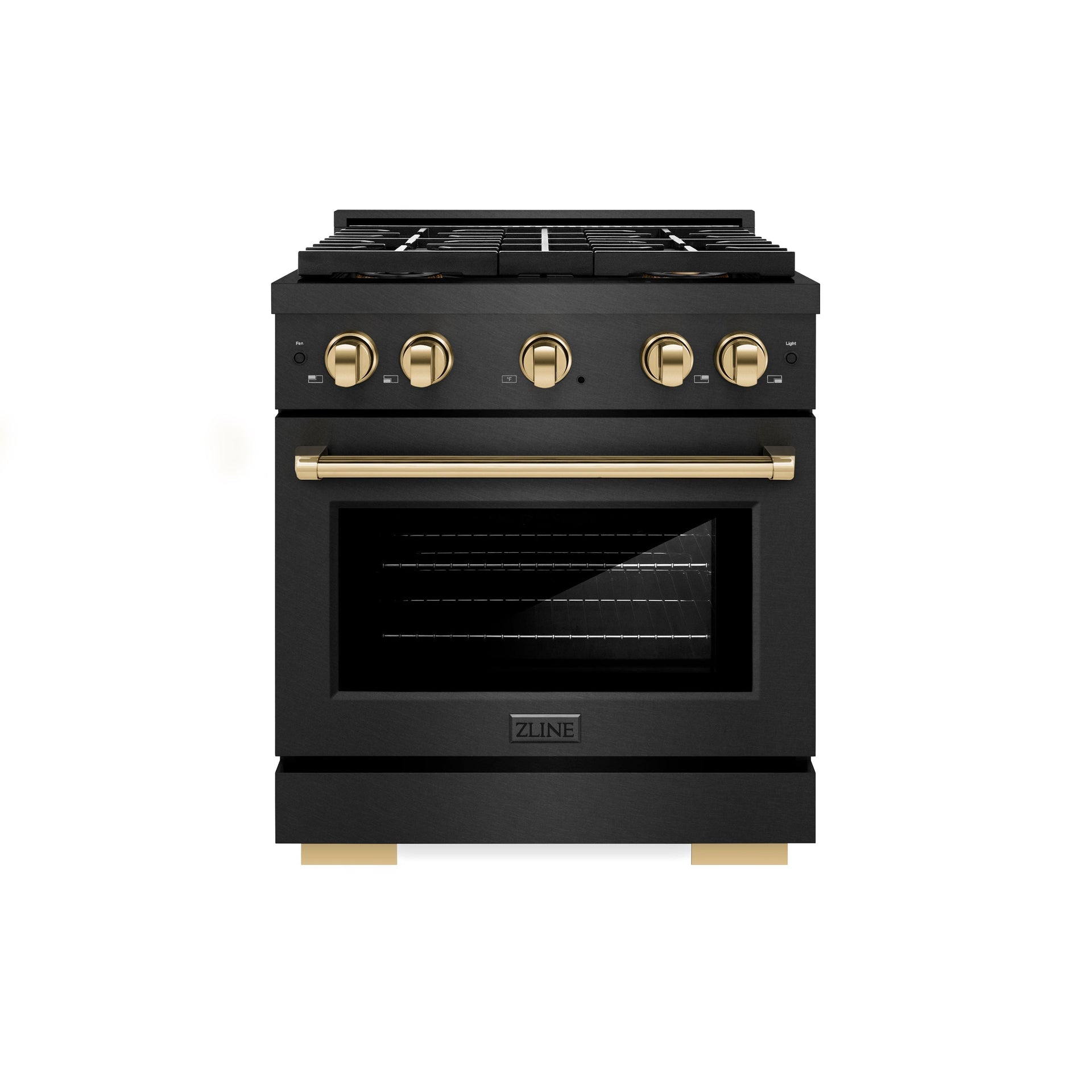 zline-30-in-dual-fuel-range-4-2-cu-ft-4-burner-duopro™-cooktop-black-satin-stainless-steel-with-polished-gold-accents-psdrbsz-30-g