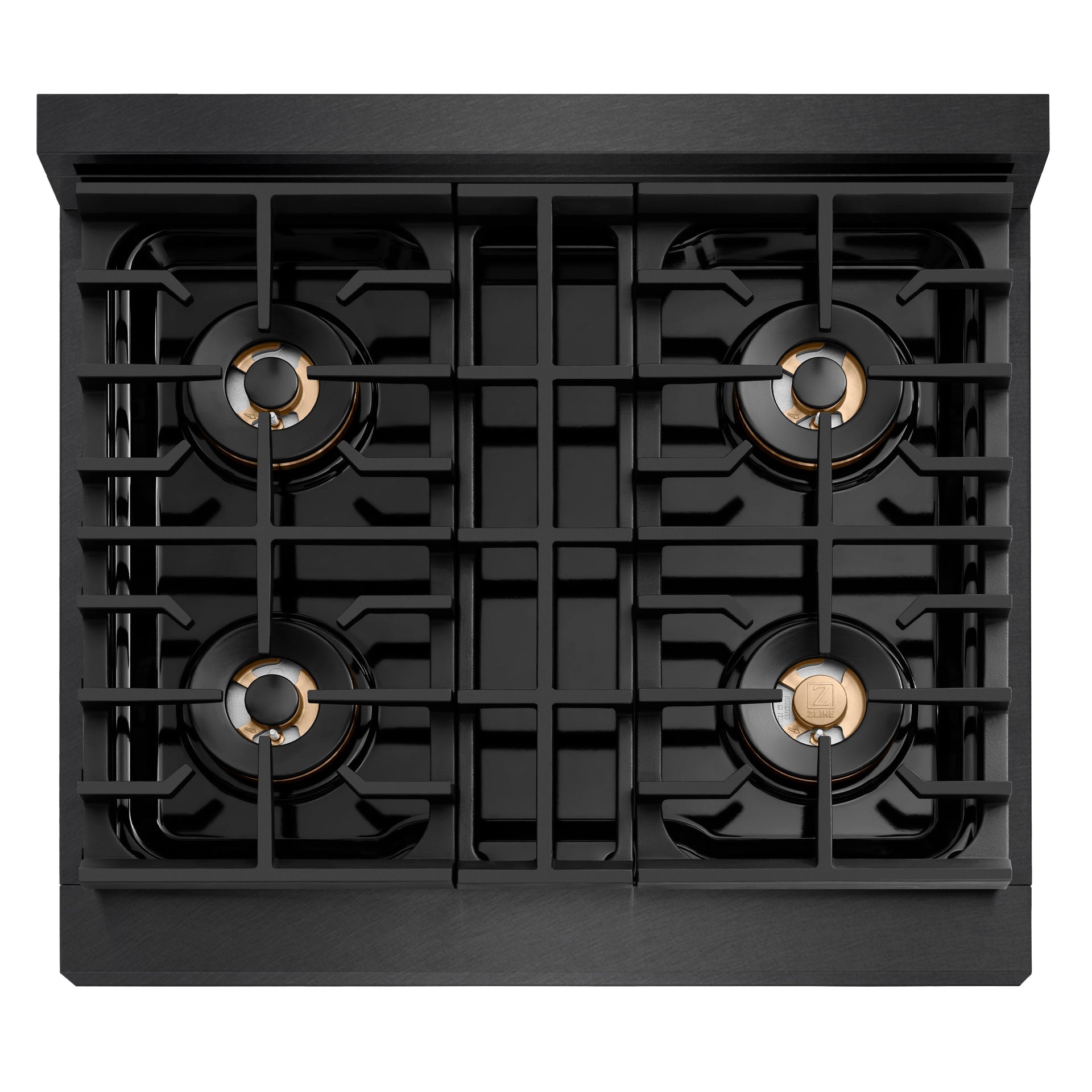 zline-30-in-dual-fuel-range-4-2-cu-ft-4-burner-duopro™-cooktop-black-satin-stainless-steel-with-polished-gold-accents-psdrbsz-30-g