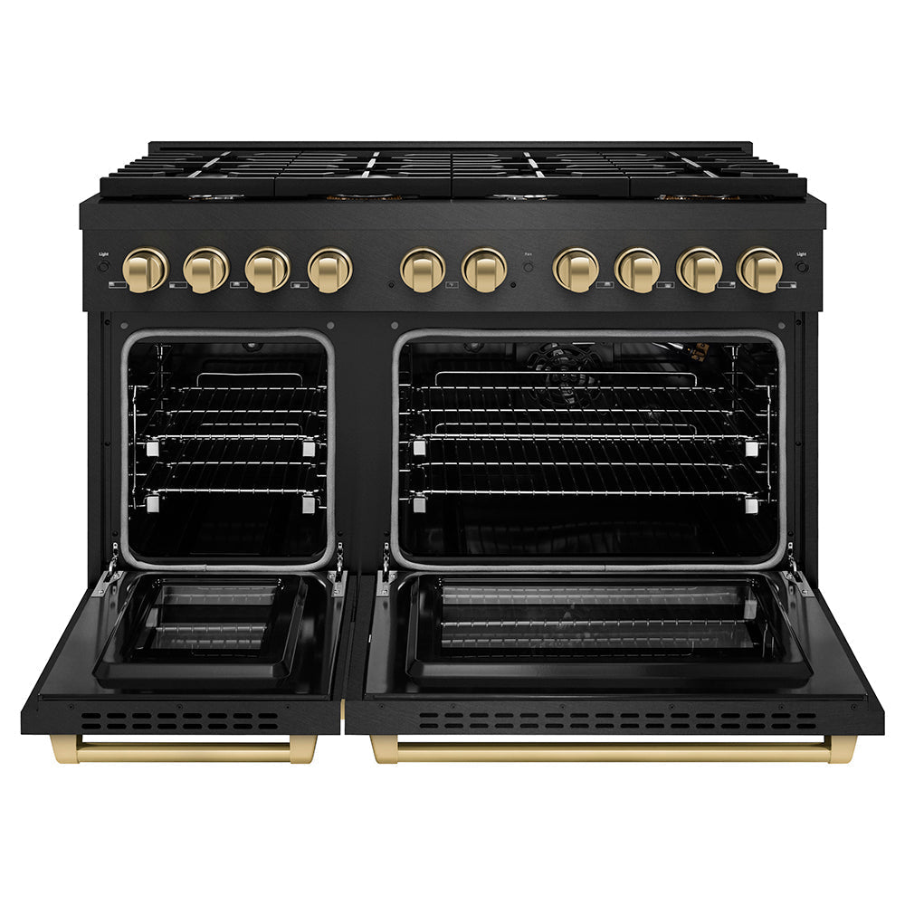 zline-48-in-gas-range-double-oven-6-7-cu-ft-8-burner-cooktop-black-satin-stainless-steel-champagne-bronze-accents-sgrbsz-48-cb