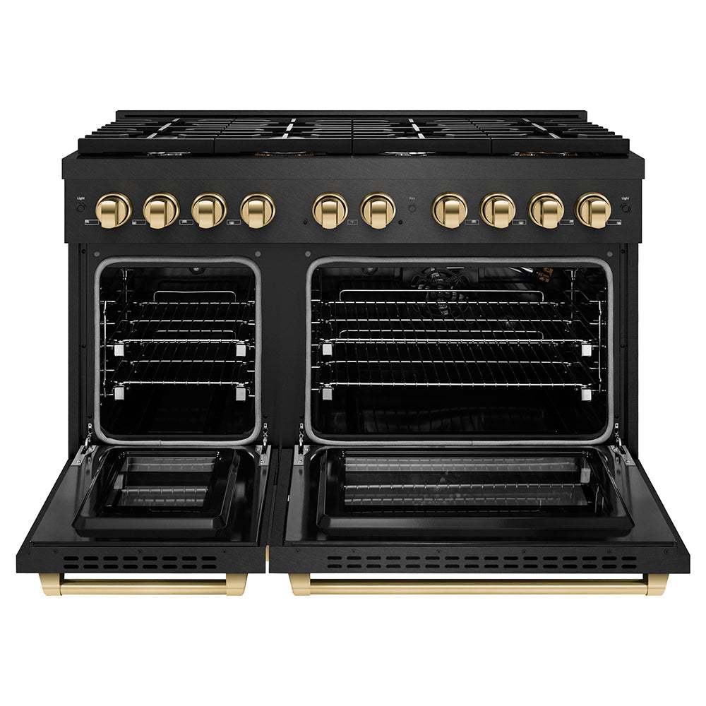 zline-48-in-gas-range-double-oven-6-7-cu-ft-8-burners-black-satin-stainless-steel-with-gold-accents-sgrbsz-48-g