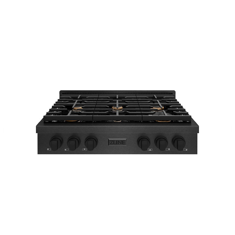 zline-36-paramount-gas-rangetop-with-6-brass-burners-and-porcelain-cooktop-in-black-satin-stainless-steel-srtbs-br-36