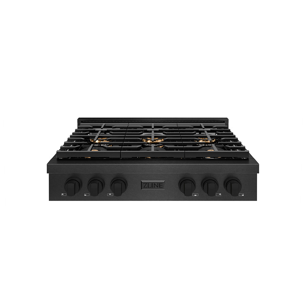 zline-36-paramount-gas-rangetop-with-6-burner-duopro™-cooktop-in-black-satin-stainless-steel-psrtbs-36