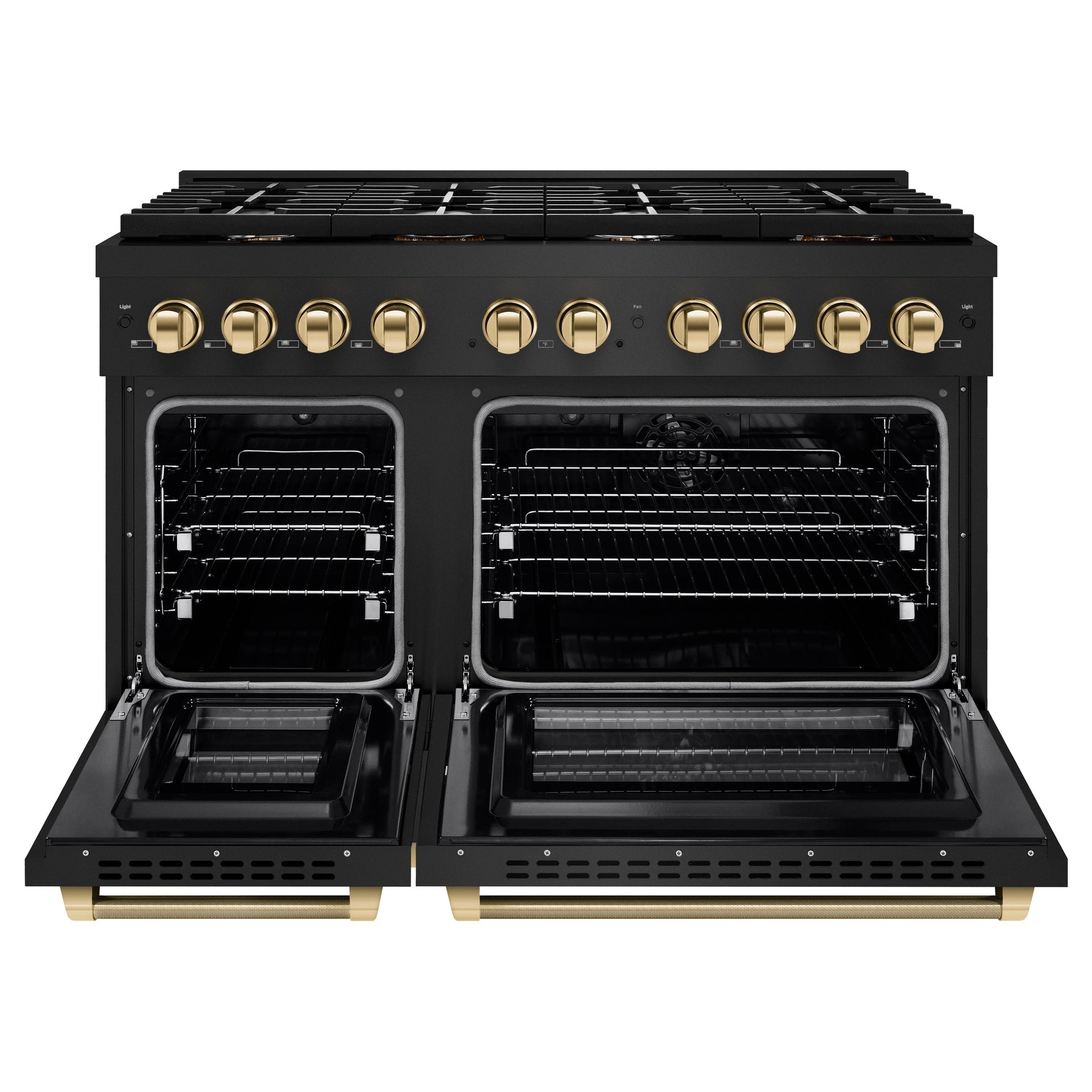 zline-48-in-dual-fuel-range-double-oven-6-7-cu-ft-8-burner-gas-cooktop-black-stainless-steel-polished-gold-helix-handles-sdrbz-48-kg