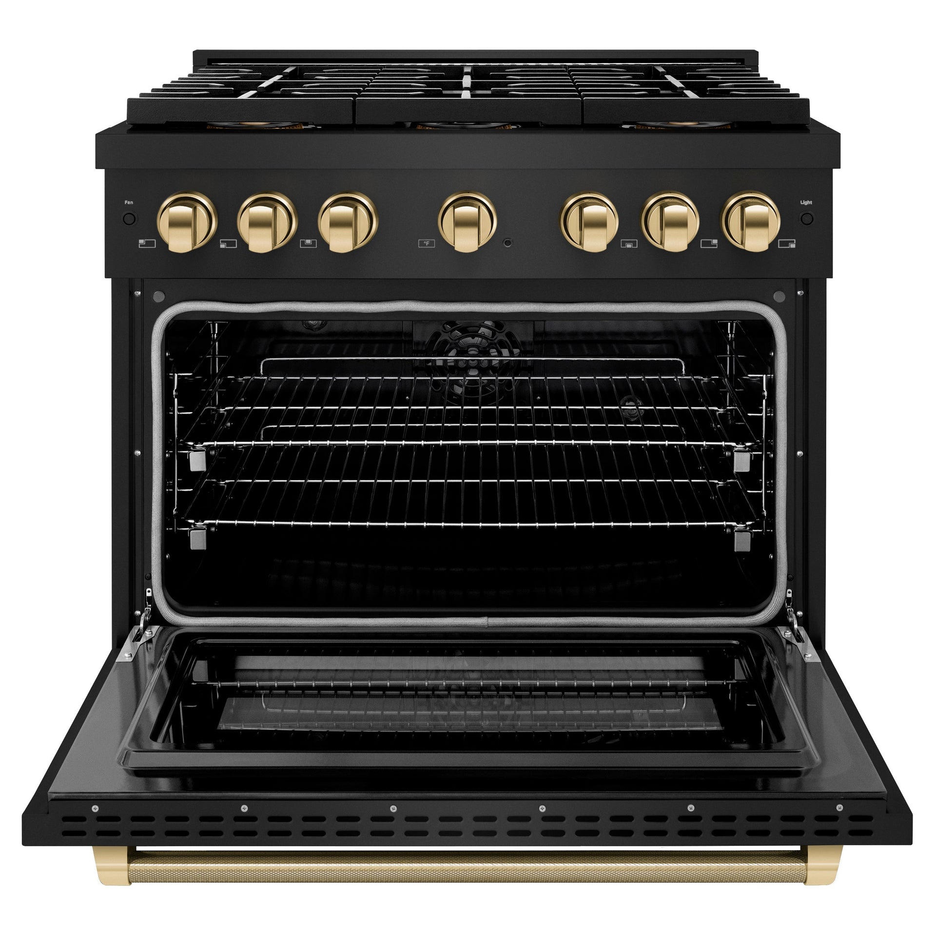zline-36-in-dual-fuel-range-5-2-cu-ft-6-burner-duopro™-cooktop-electric-convection-oven-black-stainless-steel-polished-gold-helix-handle-psdrbz-36-kg