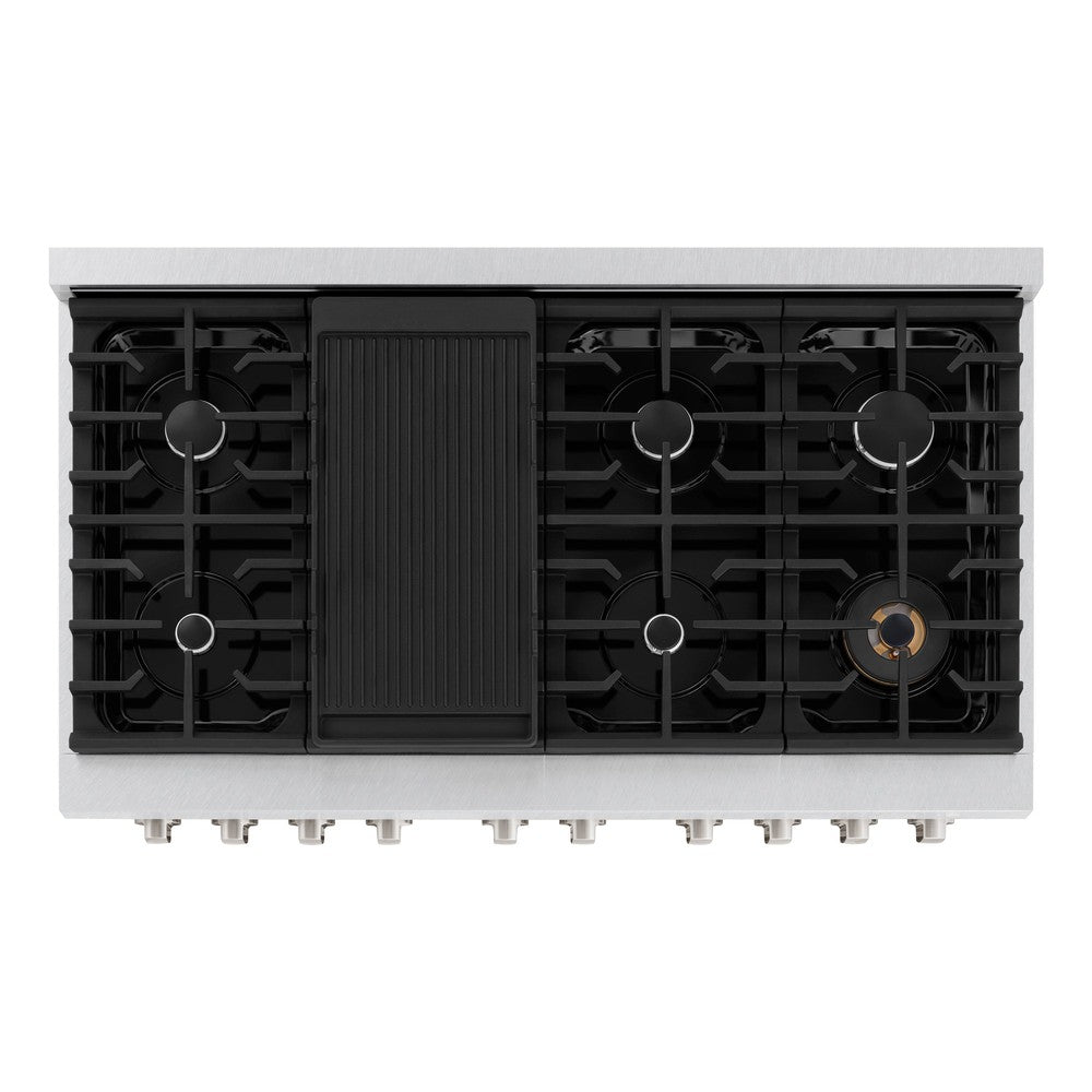 zline-paramount-48-in-6-7-cu-ft-double-oven-dual-fuel-range-with-8-burner-gas-cooktop-in-satin-stainless-steel-with-black-matte-doors-sdrs-blm-48