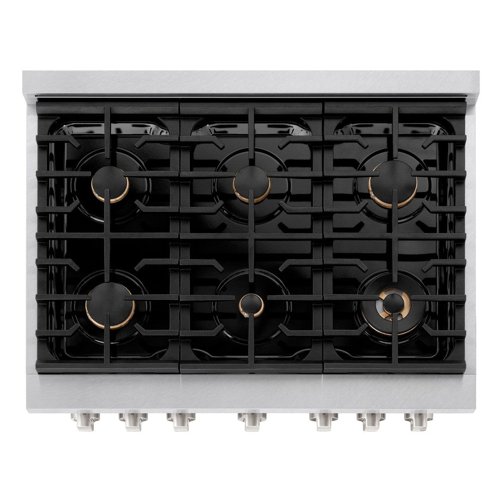 zline-paramount-36-dual-fuel-range-with-6-brass-burners-gas-cooktop-electric-convection-oven-satin-stainless-steel-5-2-cu-ft-sdrs-br-36