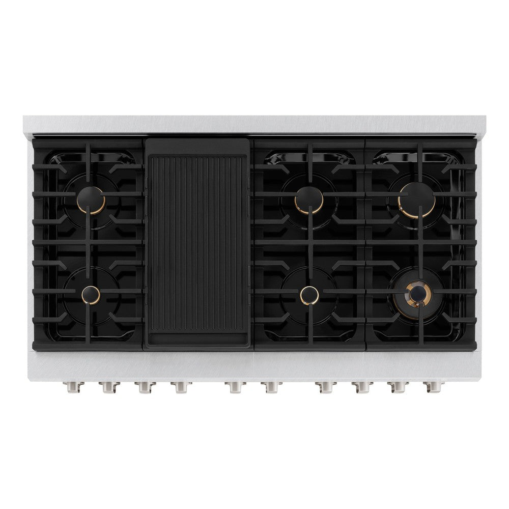 zline-paramount-48-in-double-oven-dual-fuel-range-6-7-cu-ft-with-8-brass-burners-in-satin-stainless-steel-sdrs-br-48