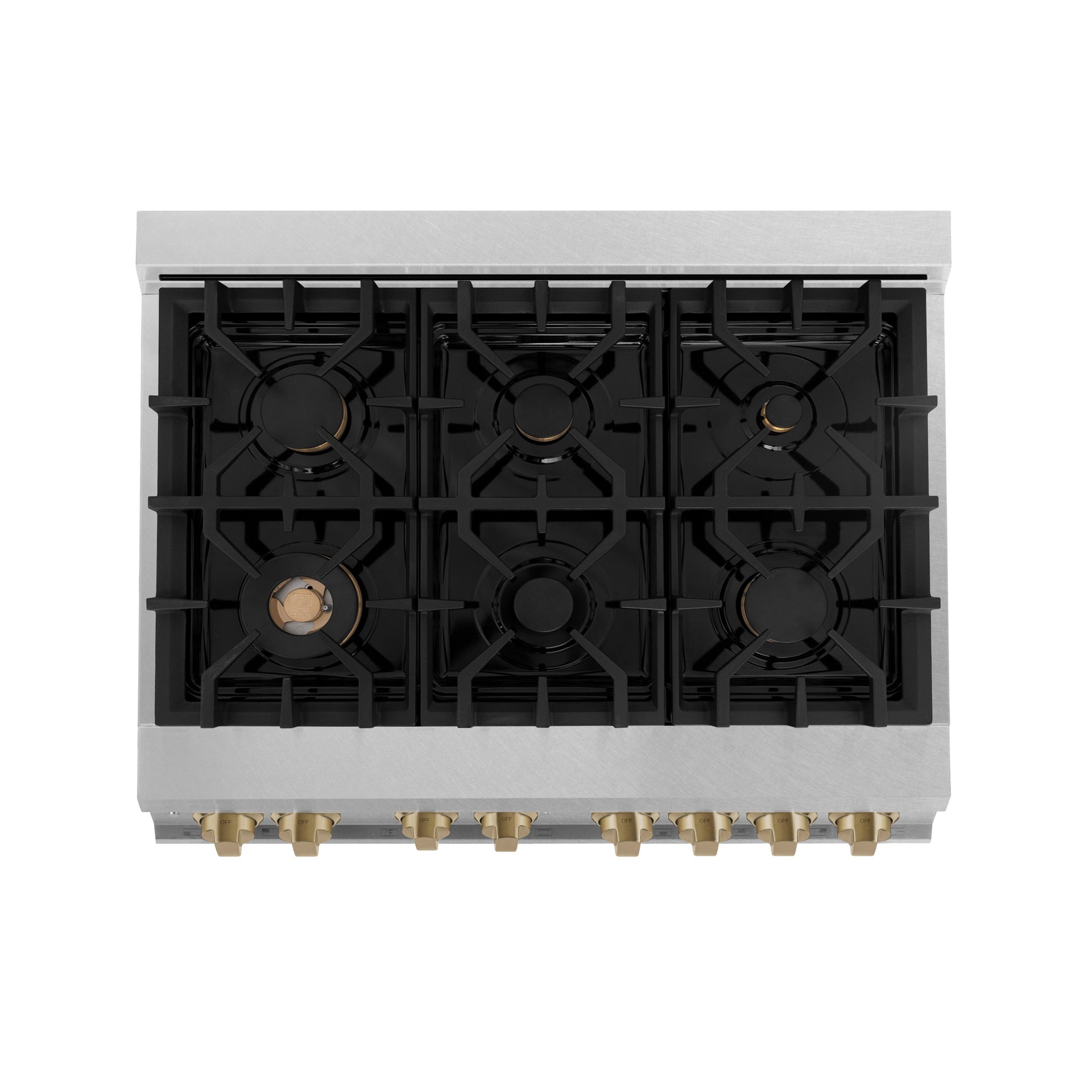 zline-autograph-edition-36-in-4-6-cu-ft-legacy-dual-fuel-range-with-6-burner-gas-cooktop-and-electric-convection-oven-in-satin-stainless-steel-with-champagne-bronze-accents-rasz-sn-36-cb