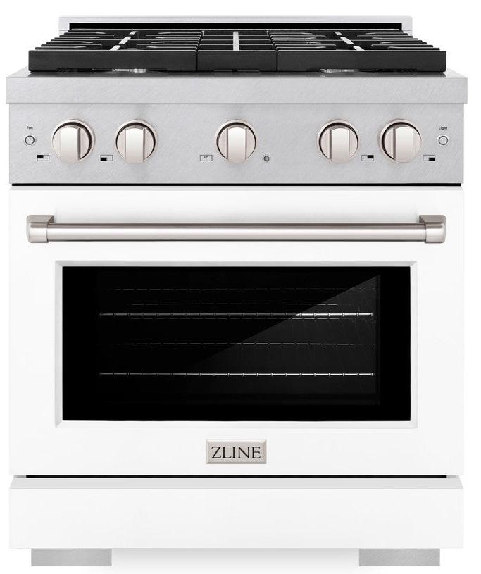 zline-30-in-paramount-dual-fuel-range-4-2-cu-ft-4-burner-gas-cooktop-with-electric-convection-oven-satin-stainless-steel-with-white-matte-door-sdrs-wm-30