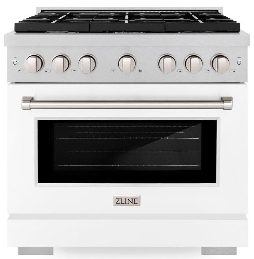 zline-paramount-36-in-dual-fuel-range-with-6-gas-burners-and-electric-convection-oven-5-2-cu-ft-satin-stainless-steel-with-white-matte-door-sdrs-wm-36