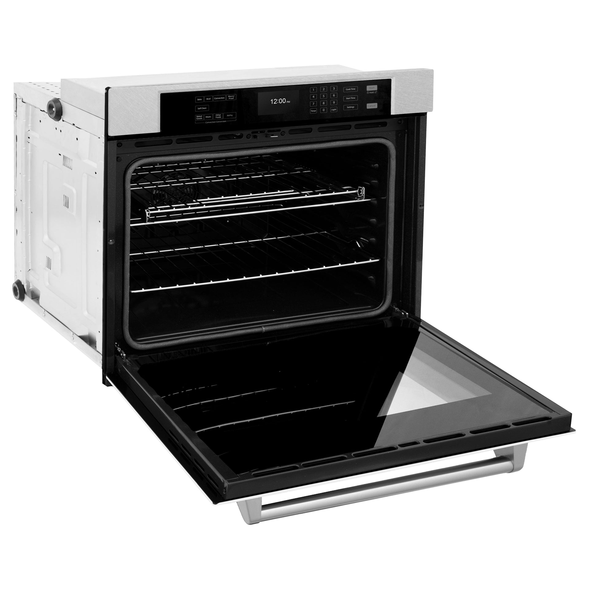 zline-30-professional-true-convection-single-wall-oven-with-air-fry-and-self-clean-in-satin-stainless-steel-with-white-matte-door-wass-wm-30