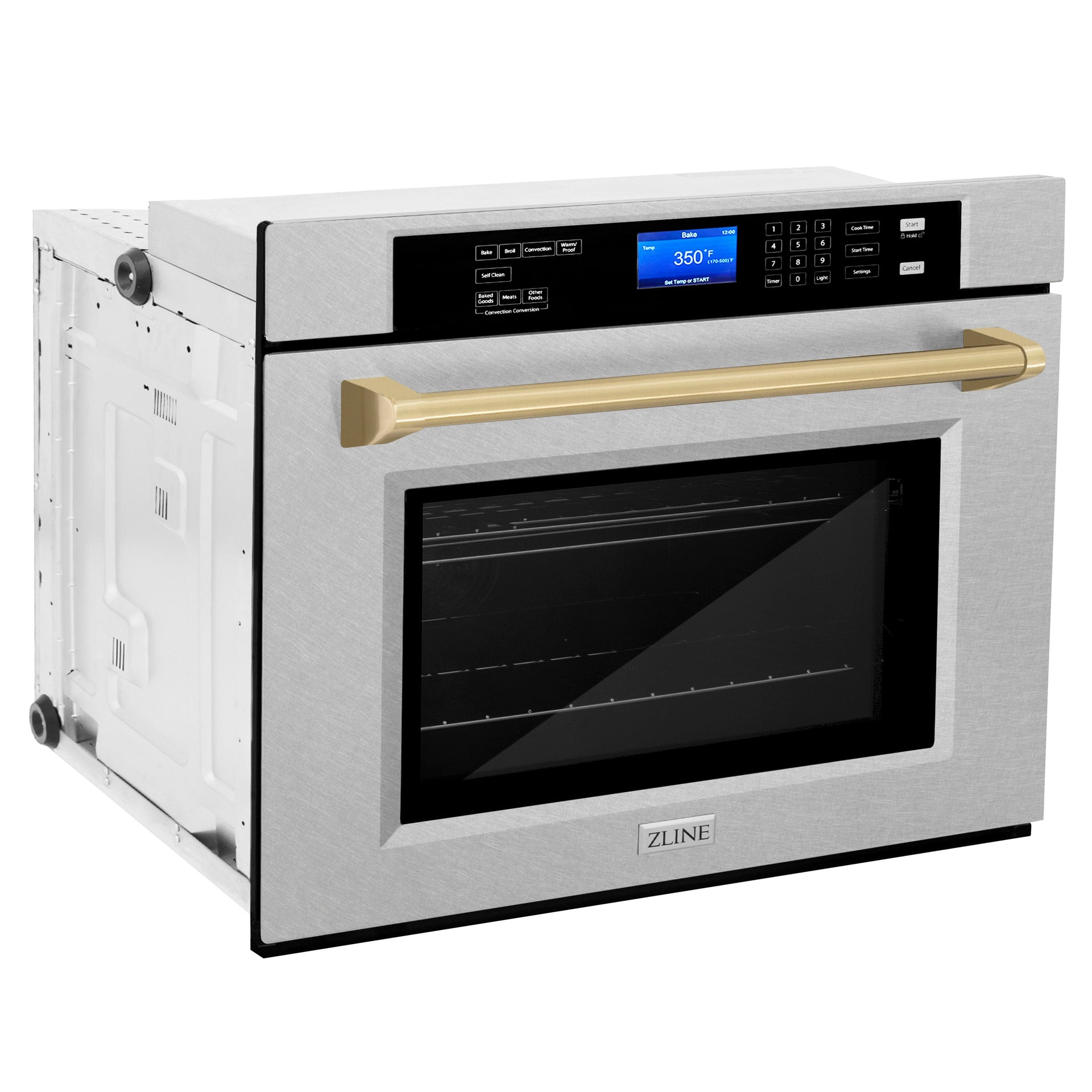 zline-30-autograph-professional-true-convection-single-wall-oven-with-air-fry-and-self-clean-in-satin-stainless-steel-with-champagne-bronze-handle-wassz-30-cb