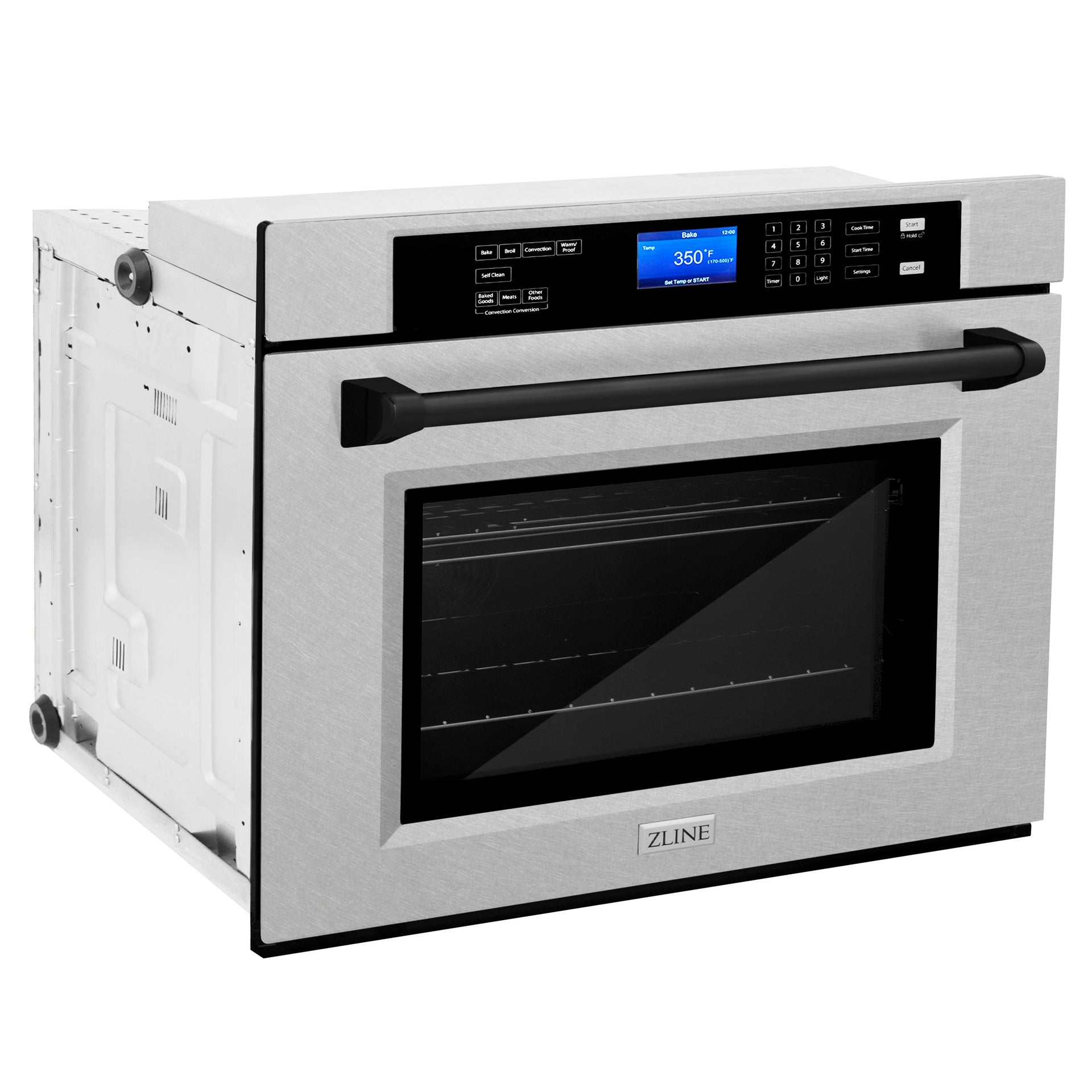 zline-30-autograph-professional-true-convection-single-wall-oven-with-air-fry-and-self-clean-in-satin-stainless-steel-with-matte-black-handle-wassz-30-mb