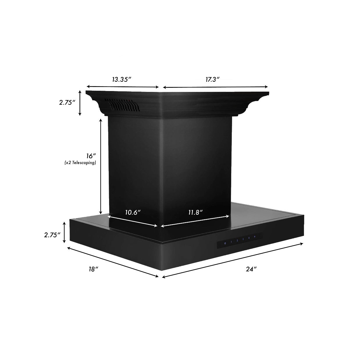 zline-24-in-wall-mount-range-hood-400-cfm-black-stainless-steel-with-crownsound-bluetooth-speakers-bskencrn-bt-24