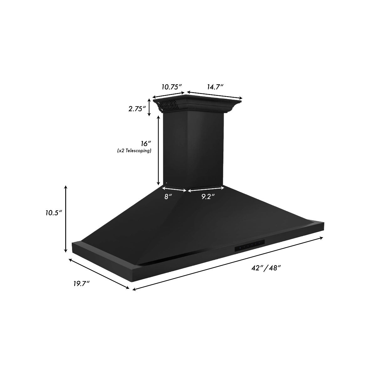 zline-48-in-wall-mount-range-hood-black-stainless-steel-bluetooth-crown-molding-bskbncrn-bt-48