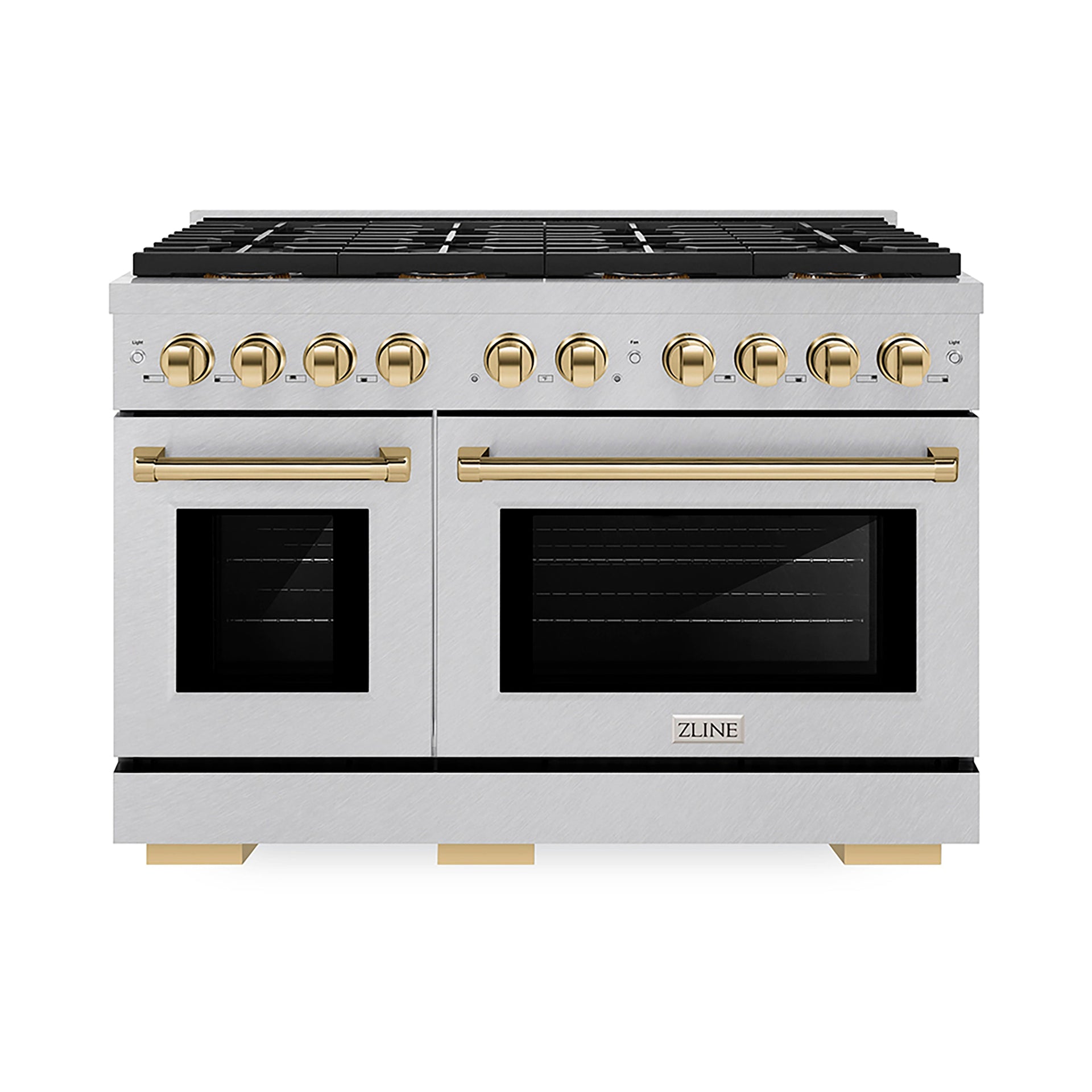 zline-48-in-dual-fuel-range-6-7-cu-ft-8-burners-duopro-cooktop-dual-ovens-satin-stainless-steel-polished-gold-accents-psdrsz-48-g