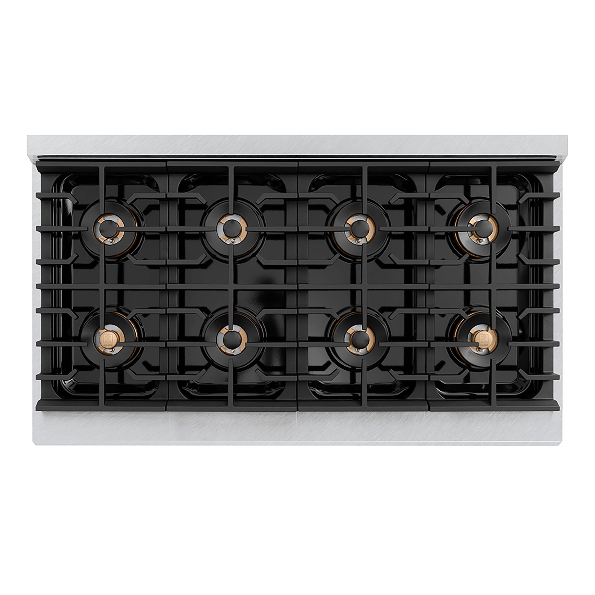 zline-48-in-dual-fuel-range-6-7-cu-ft-8-burner-duopro™-cooktop-dual-ovens-satin-stainless-steel-matte-black-accents-psdrsz-48-mb