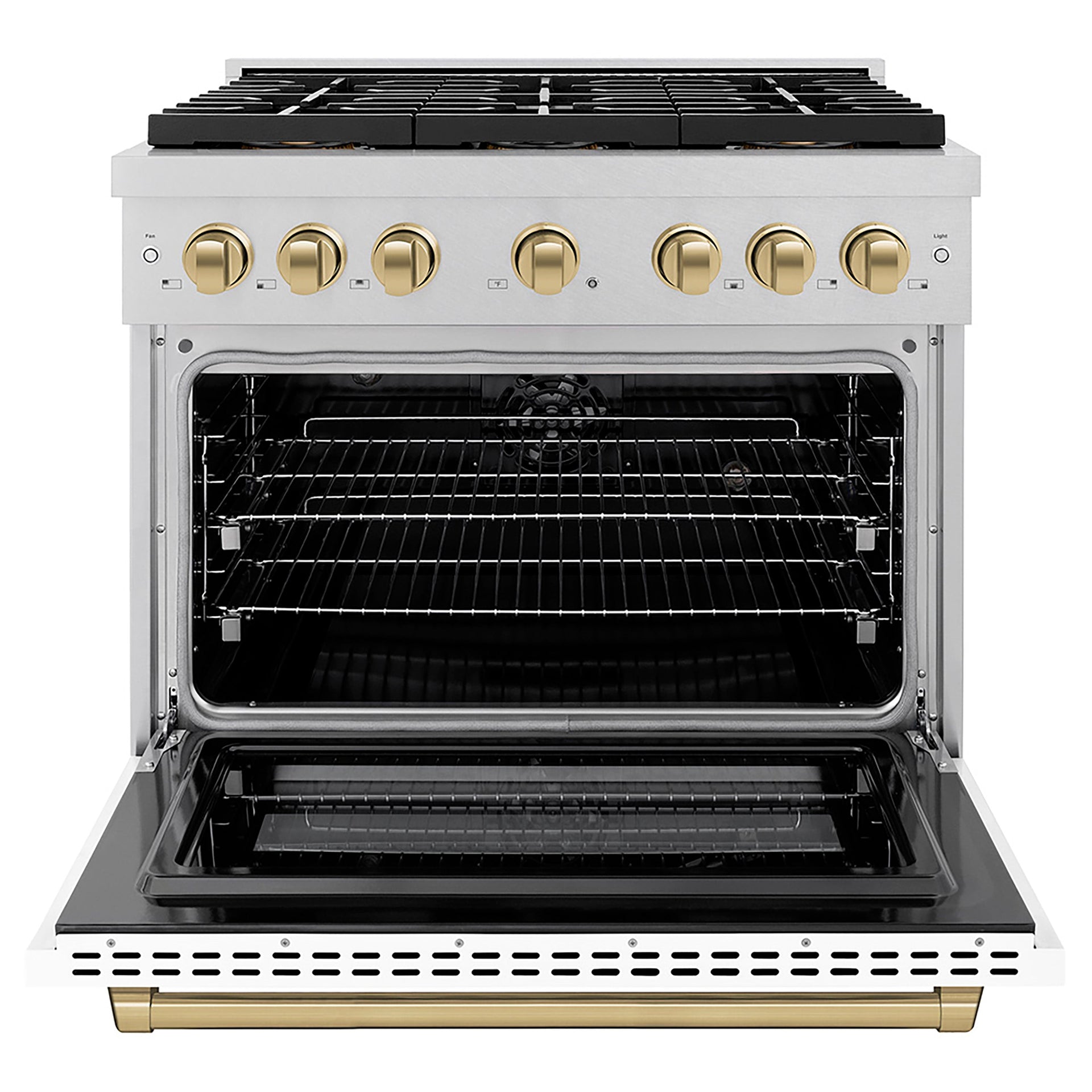 zline-36-in-dual-fuel-range-5-2-cu-ft-6-burner-duopro™-cooktop-electric-convection-oven-satin-stainless-steel-white-matte-door-champagne-bronze-accents-psdrsz-wm-36-cb