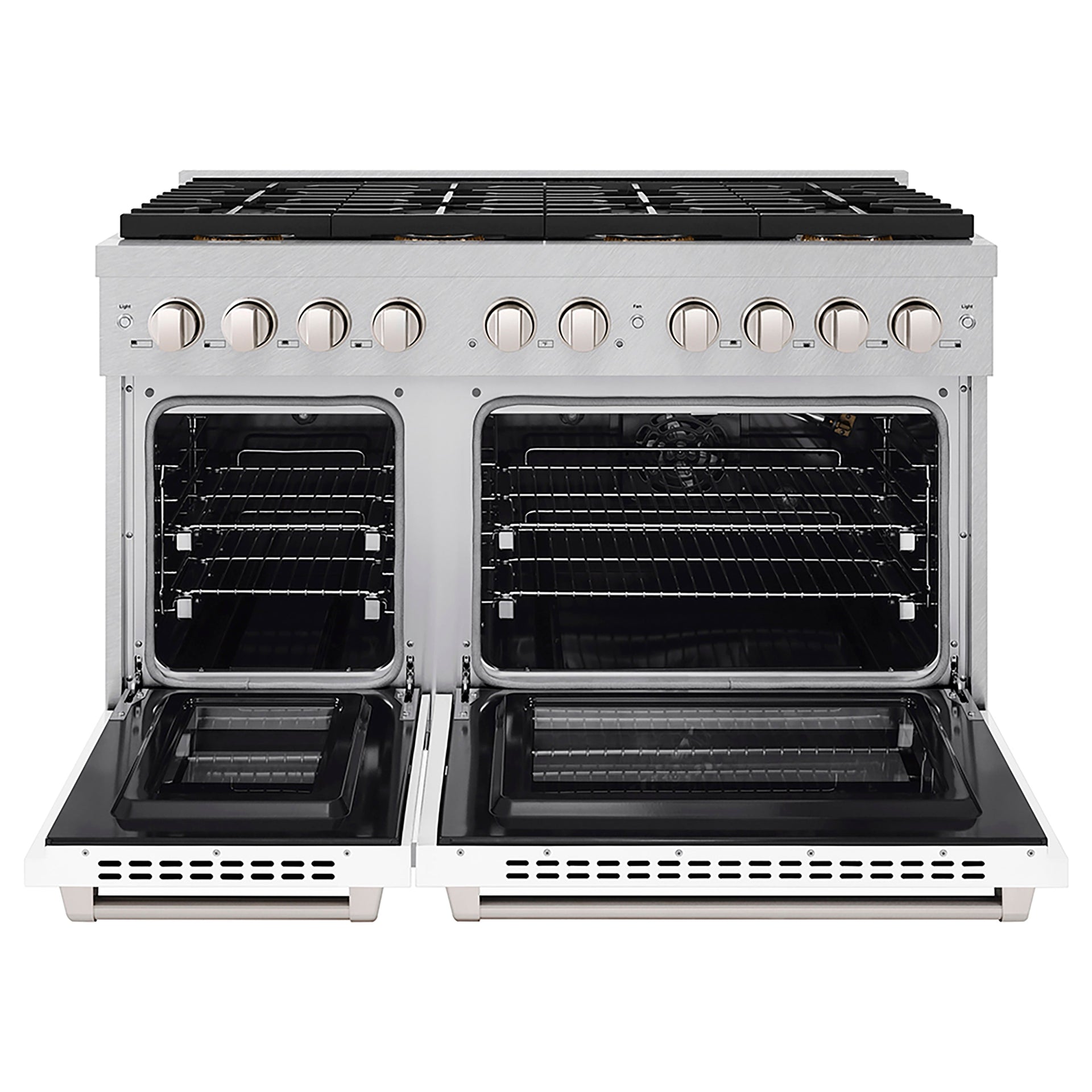 zline-48-in-gas-range-6-7-cu-ft-8-burner-duopro™-cooktop-dual-ovens-satin-stainless-steel-with-white-matte-doors-psgrs-wm-48