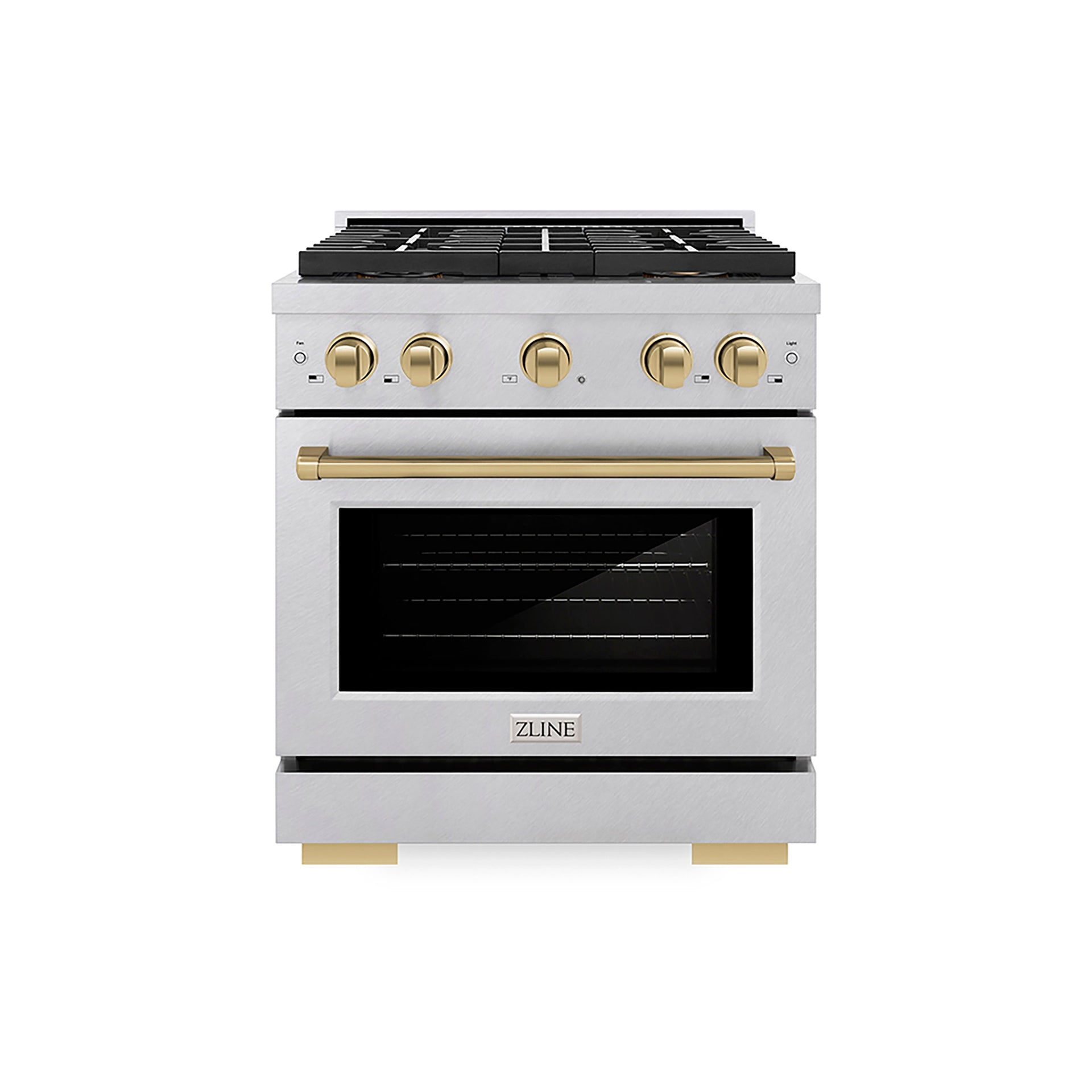 zline-30-in-gas-range-4-2-cu-ft-4-burner-duopro™-cooktop-convection-oven-champagne-bronze-accents-satin-stainless-steel-psgrsz-30-cb