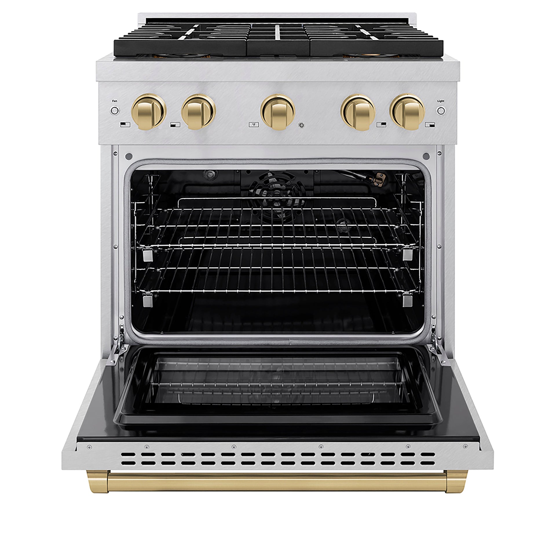 zline-30-in-gas-range-4-2-cu-ft-4-burner-duopro™-cooktop-convection-oven-champagne-bronze-accents-satin-stainless-steel-psgrsz-30-cb