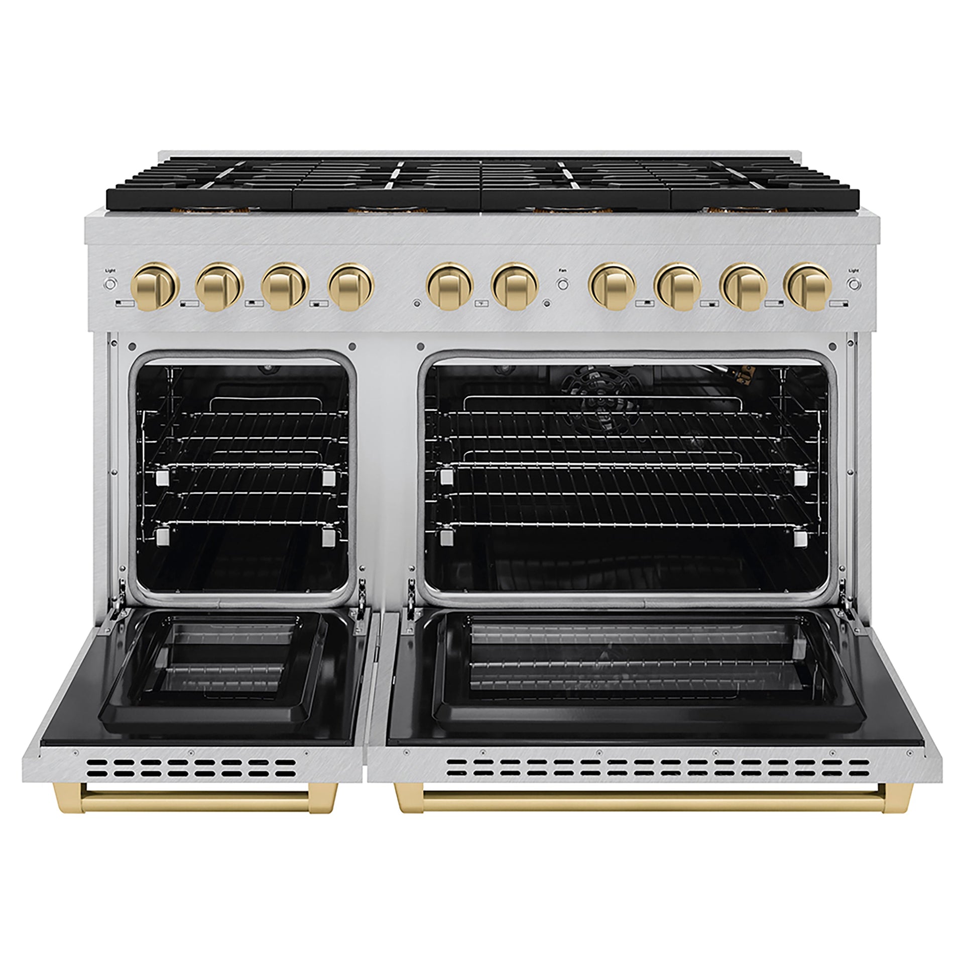 zline-48-in-gas-range-6-7-cu-ft-dual-oven-8-burner-duopro™-cooktop-satin-stainless-steel-with-champagne-bronze-accents-psgrsz-48-cb