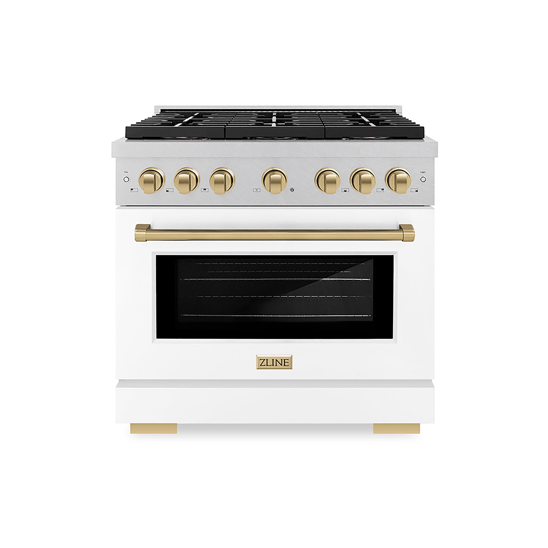 zline-36-in-gas-range-5-2-cu-ft-6-burner-duopro™-cooktop-convection-gas-oven-satin-stainless-steel-white-matte-door-champagne-bronze-accents-psgrsz-wm-36-cb