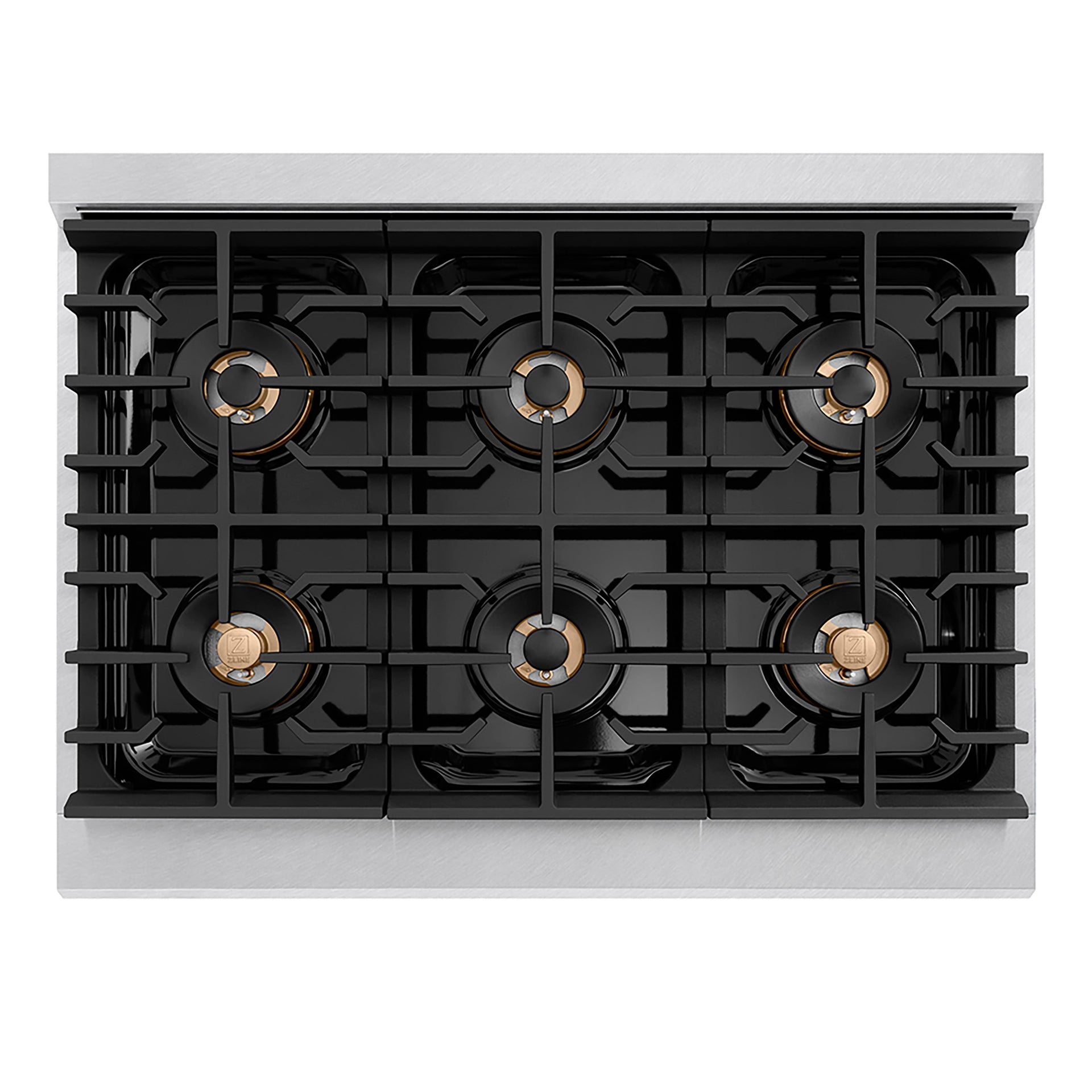 zline-36-in-gas-range-5-2-cu-ft-6-burner-duopro™-cooktop-convection-oven-satin-stainless-steel-white-matte-door-polished-gold-accents-psgrsz-wm-36-g