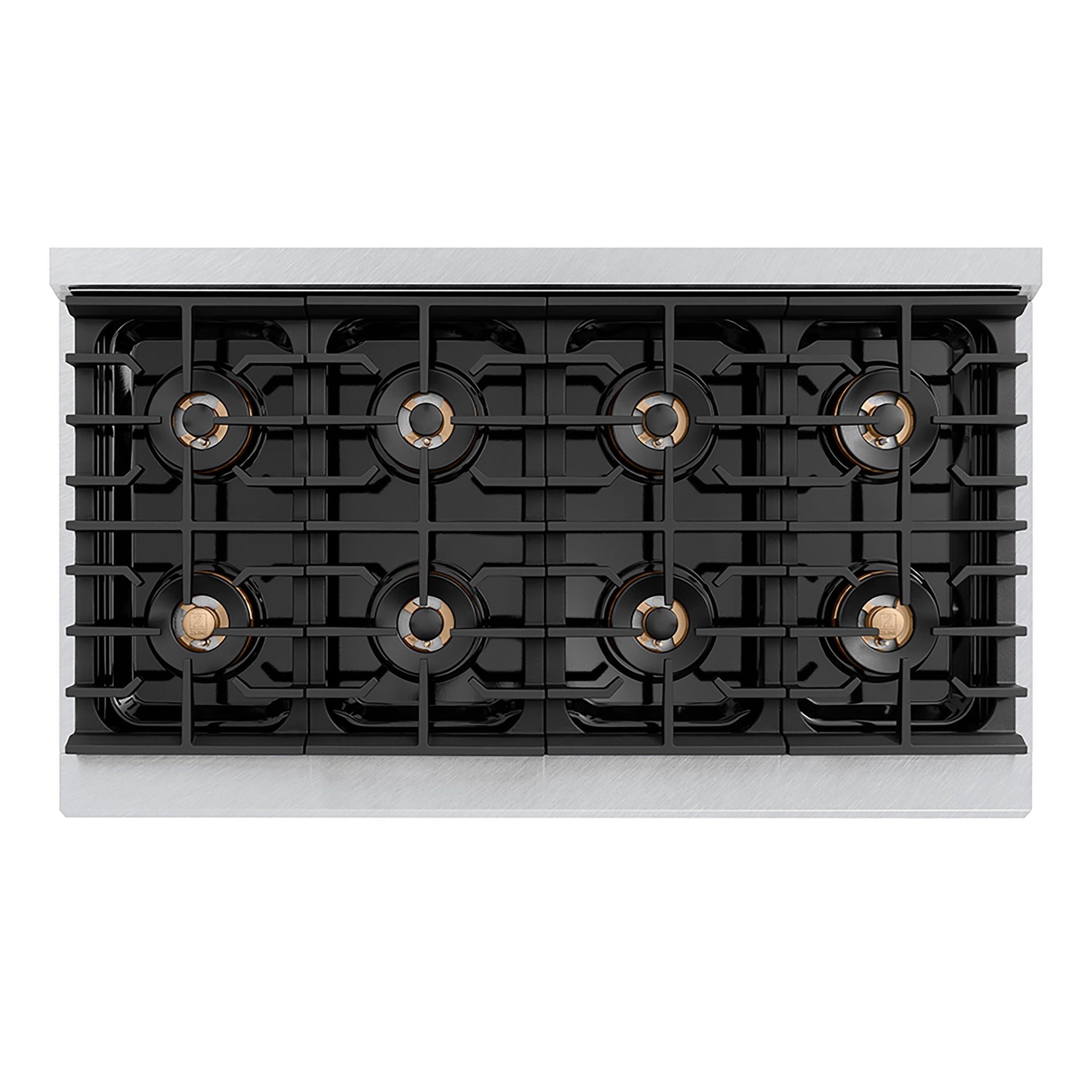 zline-48-in-gas-range-6-7-cu-ft-8-burner-duopro™-cooktop-dual-ovens-satin-stainless-steel-with-white-matte-doors-and-polished-gold-accents-psgrsz-wm-48-g