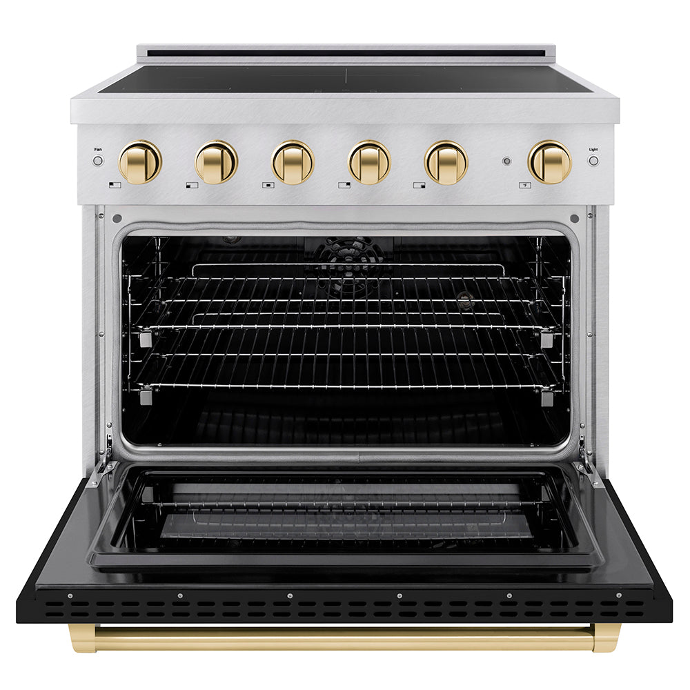 zline-36-in-induction-range-5-2-cu-ft-5-element-cooktop-electric-convection-oven-satin-stainless-steel-black-matte-door-polished-gold-accents-sinrsz-blm36-g