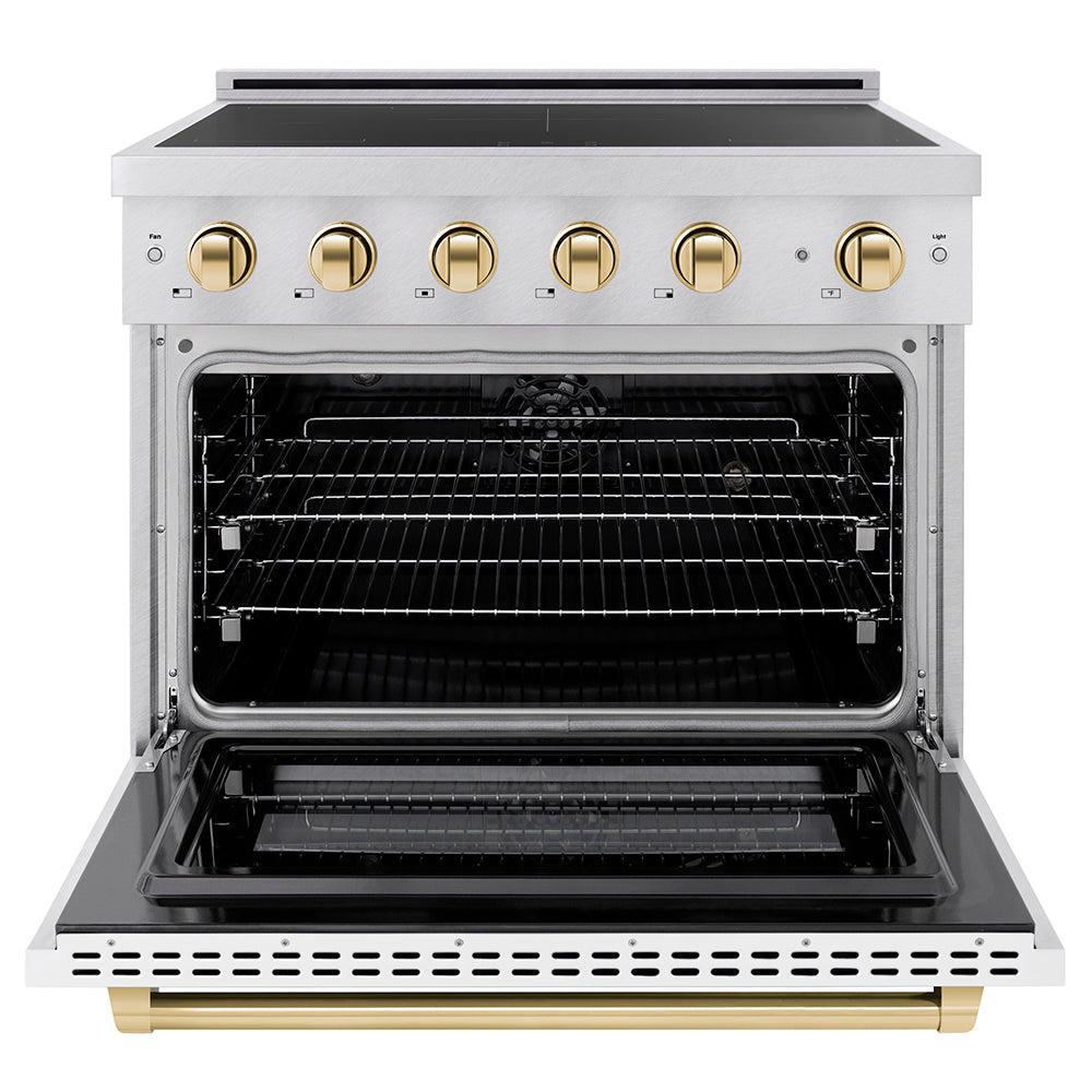 zline-36-in-induction-range-5-2-cu-ft-5-elements-electric-convection-oven-satin-stainless-steel-white-matte-door-polished-gold-accents-sinrsz-wm-36-g