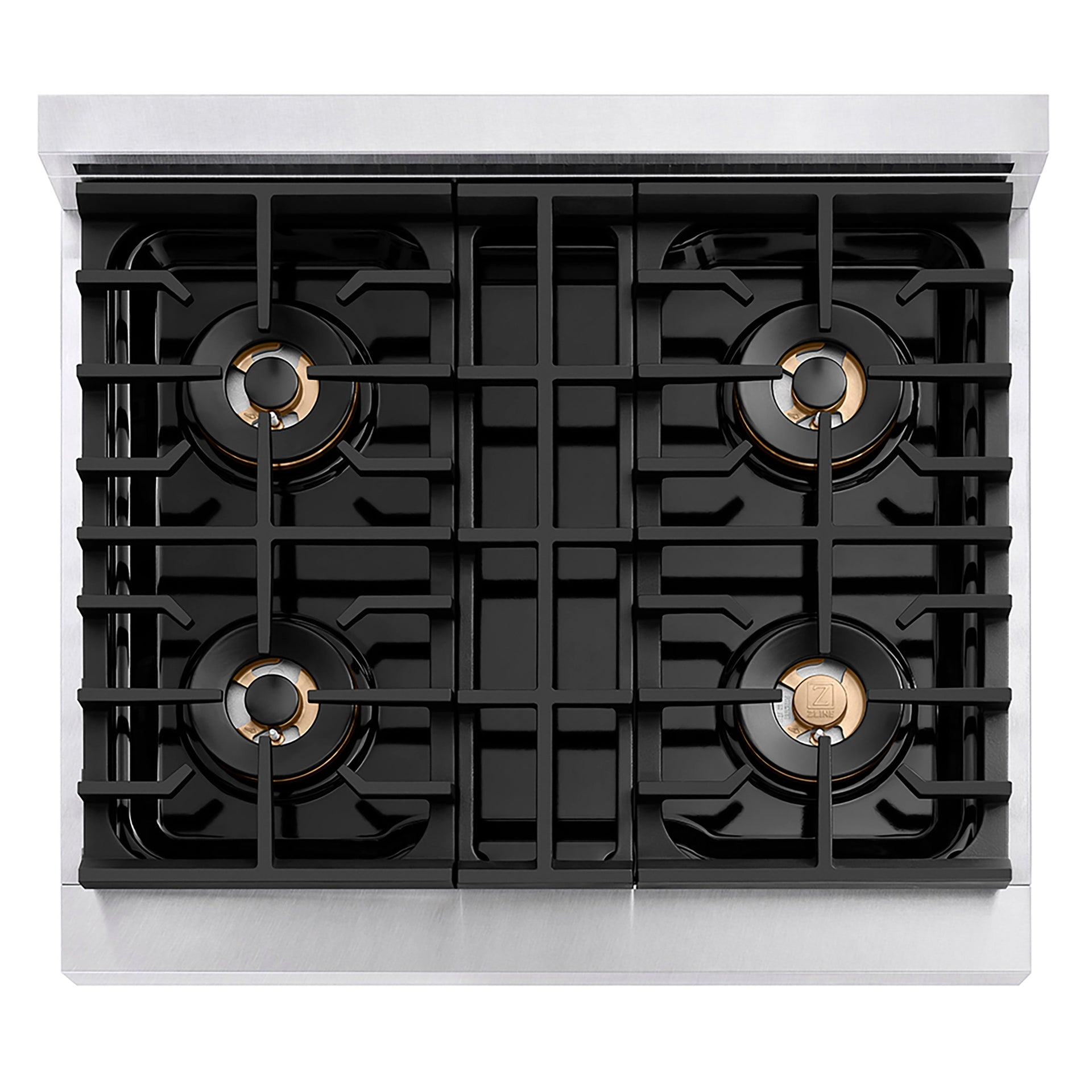 zline-autograph-edition-30-paramount-gas-rangetop-with-4-burner-duopro™-cooktop-in-satin-stainless-steel-and-polished-gold-accents-psrtsz-30-g