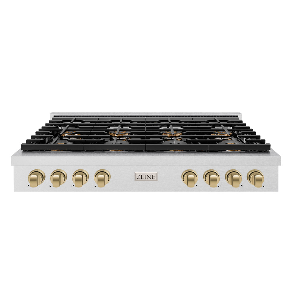 zline-autograph-48-paramount-gas-rangetop-with-8-burner-duopro™-cooktop-in-satin-stainless-steel-and-champagne-bronze-accents-psrtsz-48-cb