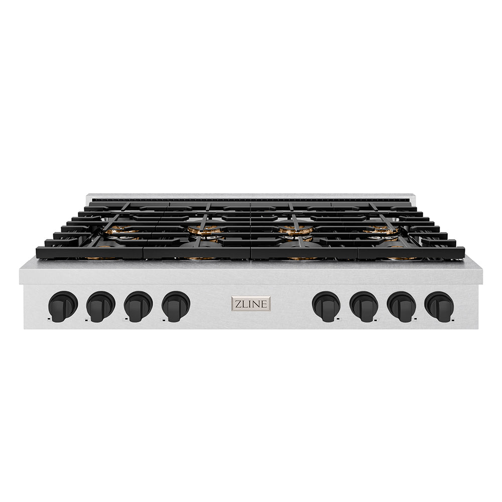 zline-autograph-48-paramount-gas-rangetop-with-8-burner-duopro™-cooktop-in-satin-stainless-steel-and-matte-black-accents-psrtsz-48-mb