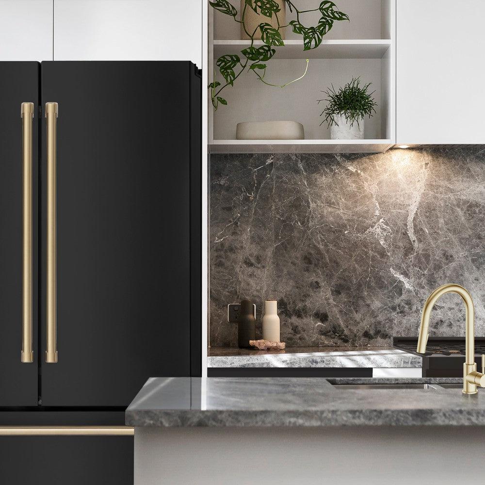 zline-kitchen-and-bath-36-inch-french-door-refrigerator-22-5-cu-ft-counter-depth-ice-maker-black-stainless-steel-with-champagne-bronze-accents-rfmz-36-bs-cb