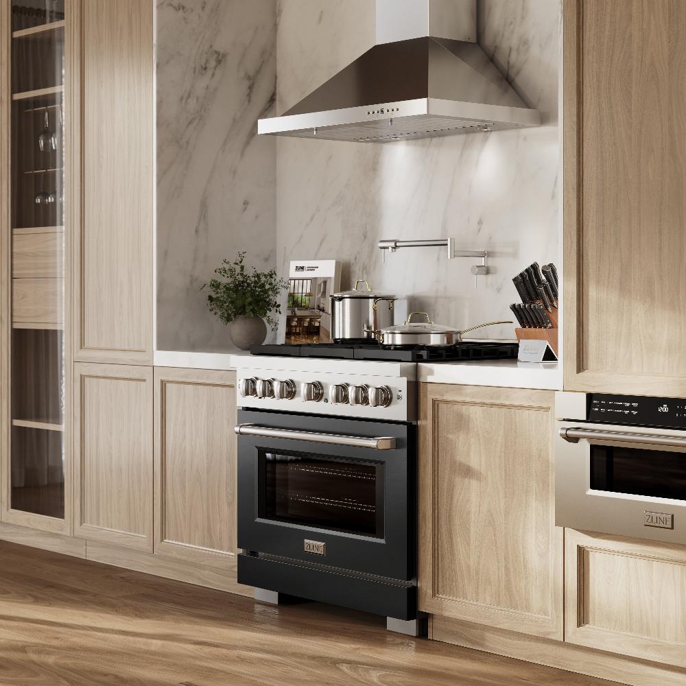 zline-paramount-36-in-dual-fuel-range-with-6-burners-and-electric-convection-oven-5-2-cu-ft-stainless-steel-with-black-matte-door-sdr-blm-36