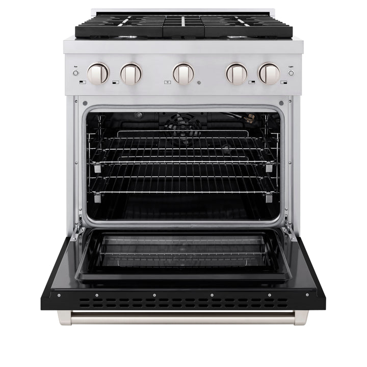 zline-paramount-30-in-gas-range-with-convection-oven-4-2-cu-ft-stainless-steel-with-black-matte-door-sgr-blm-30
