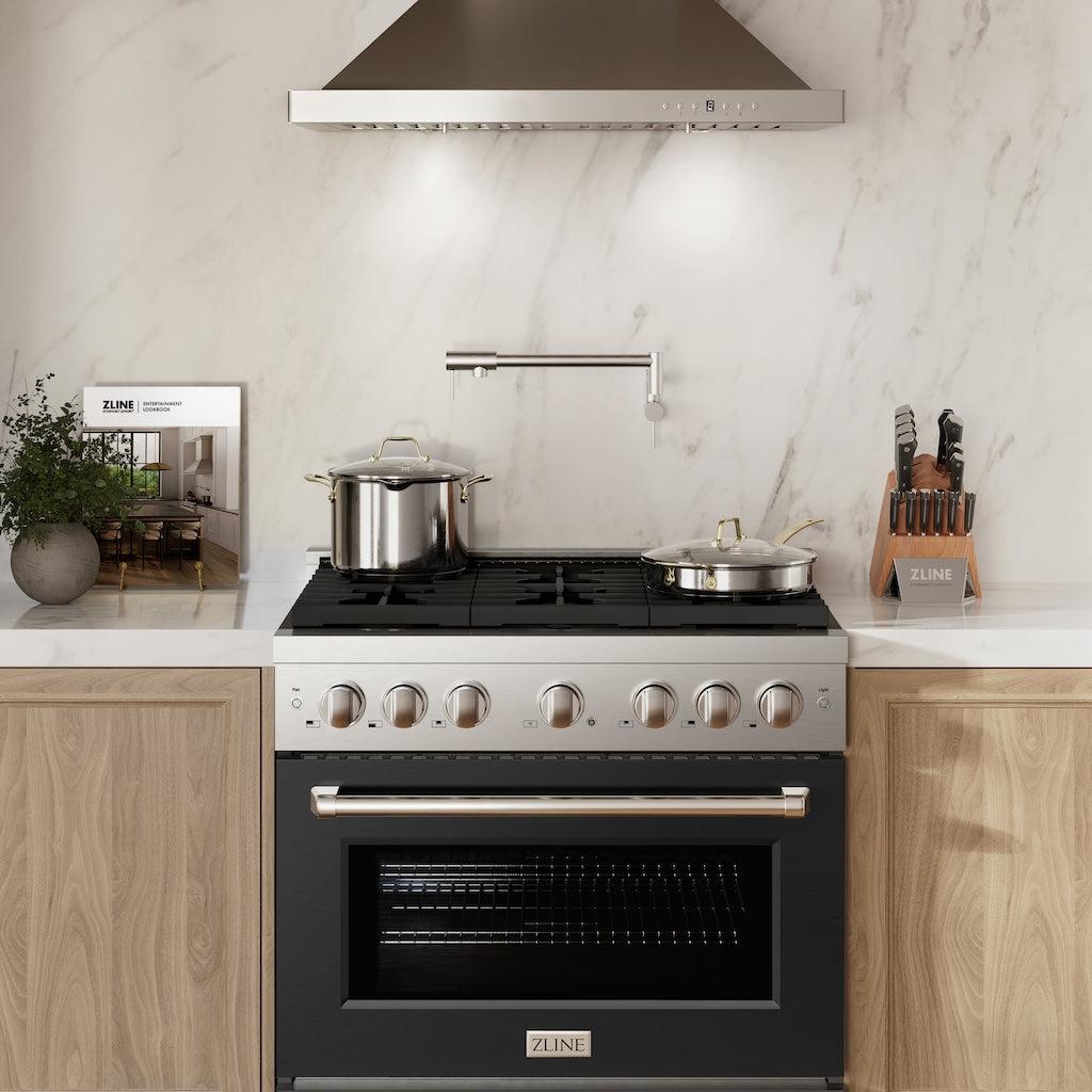 zline-paramount-36-in-gas-range-with-6-burners-5-2-cu-ft-convection-oven-stainless-steel-with-matte-black-door-sgr-blm-36