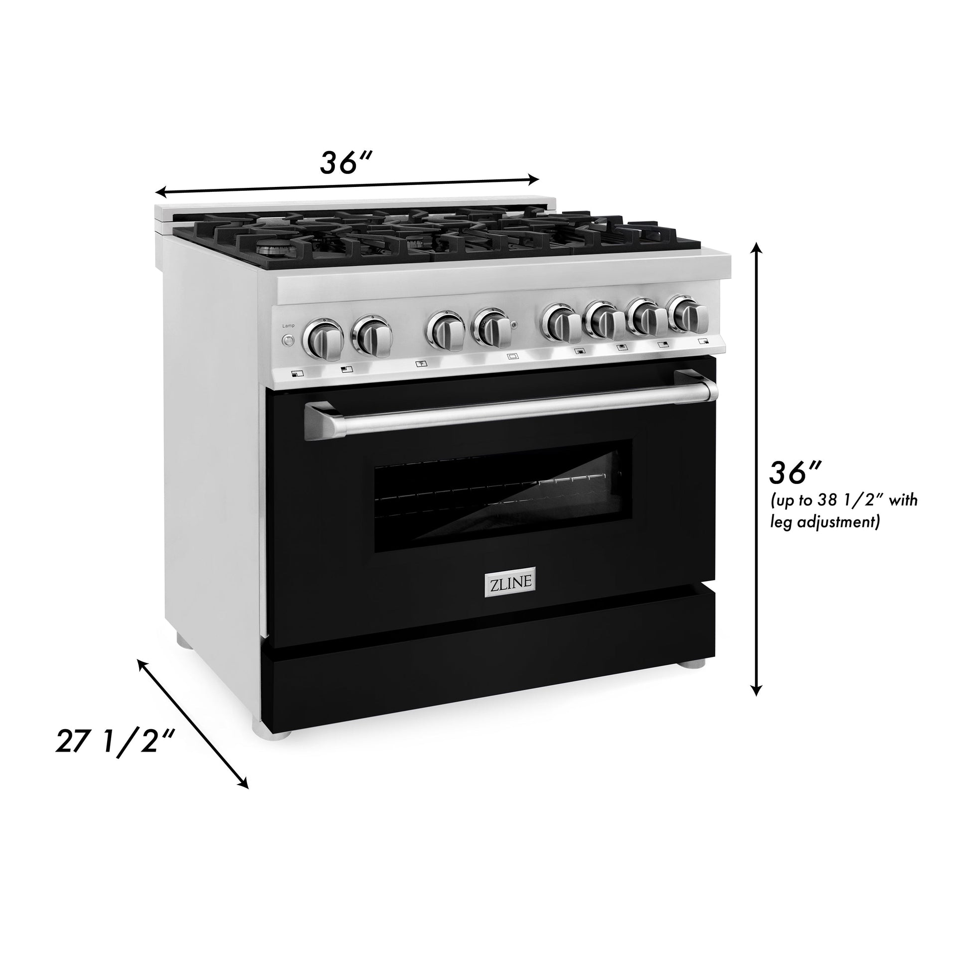 zline-36-dual-fuel-range-with-gas-burners-and-electric-oven-stainless-steel-with-black-matte-door-ra-blm-36