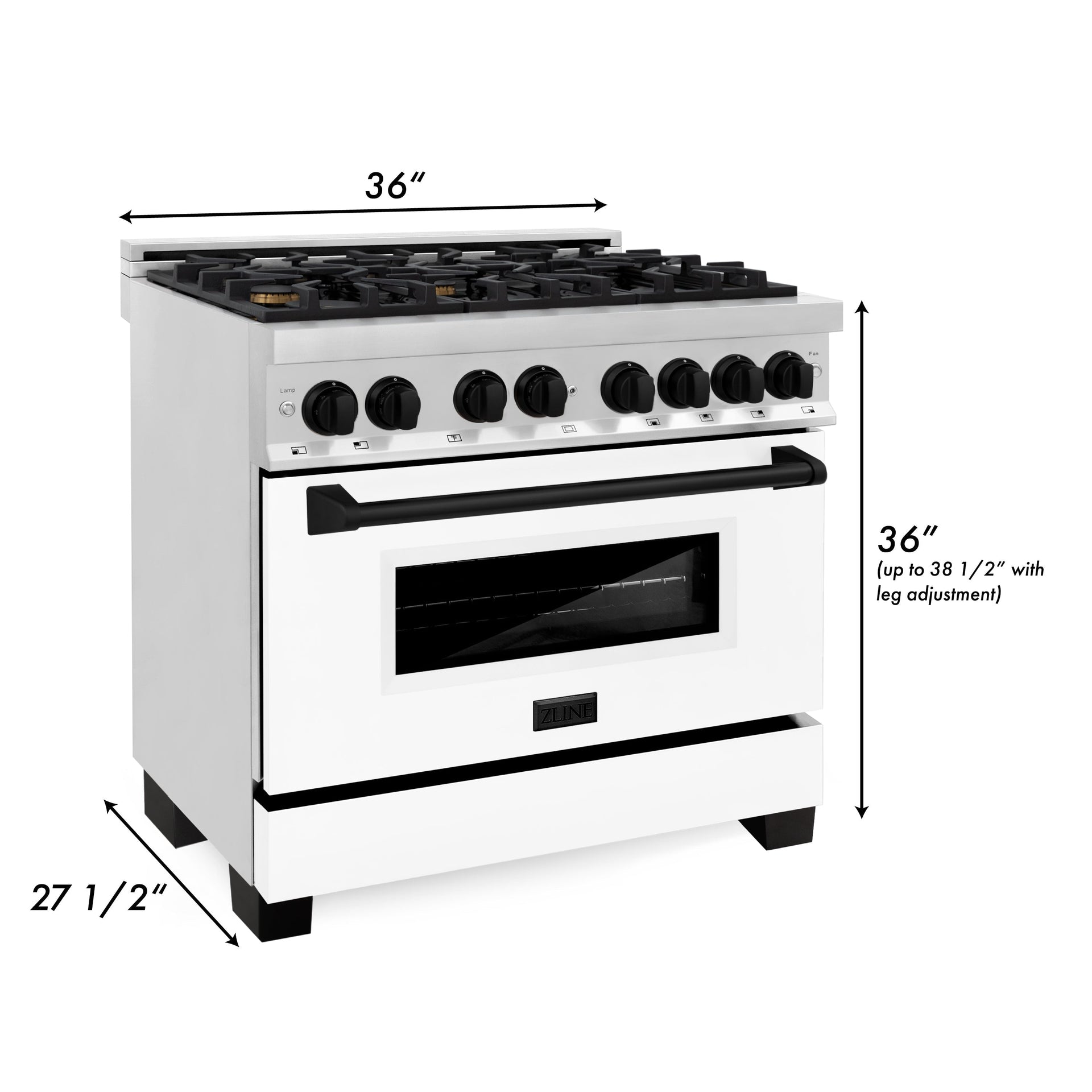 zline-autograph-36-in-4-6-cu-ft-dual-fuel-range-in-stainless-steel-with-white-matte-door-and-matte-black-accents-raz-wm-36-mb