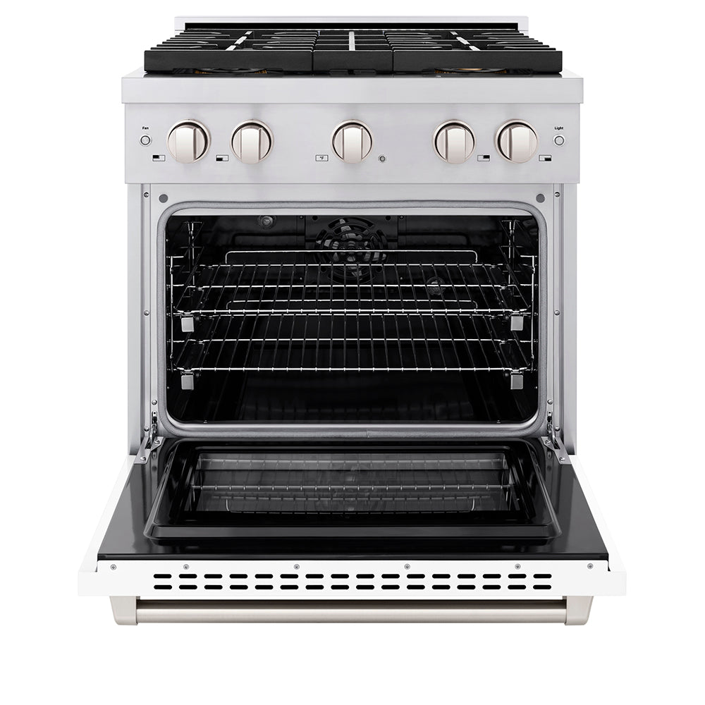 zline-30-in-dual-fuel-range-4-2-cu-ft-capacity-4-burner-duopro™-cooktop-electric-convection-oven-white-matte-door-psdr-wm-30