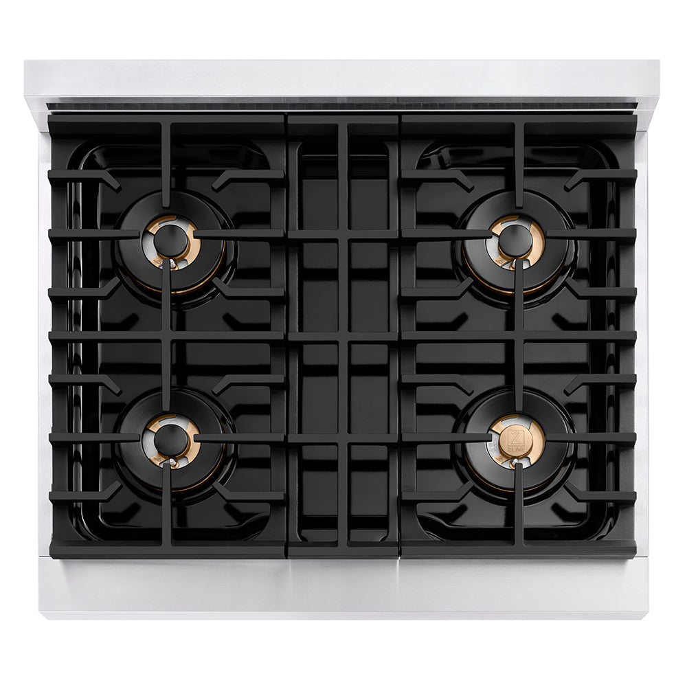 zline-30-in-dual-fuel-range-4-2-cu-ft-capacity-4-burner-duopro™-cooktop-electric-convection-oven-white-matte-door-psdr-wm-30