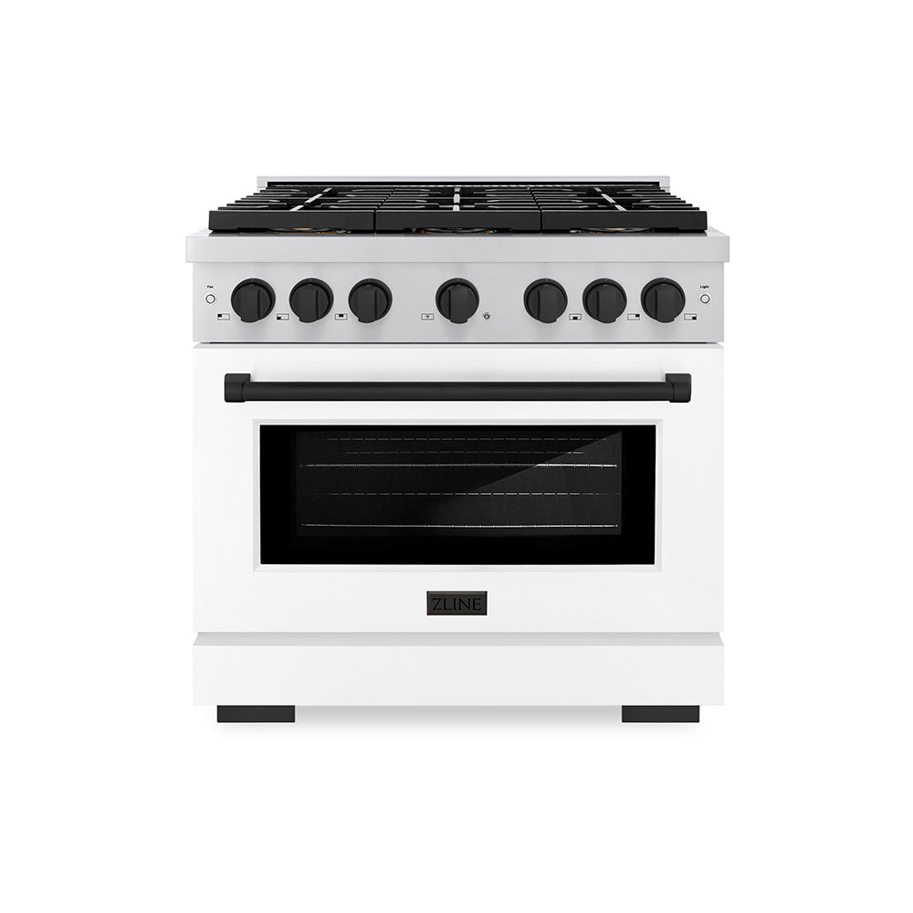 zline-36-in-paramount-dual-fuel-range-5-2-cu-ft-6-burner-duopro™-cooktop-electric-convection-oven-white-matte-door-matte-black-accents-psdrz-wm-36-mb