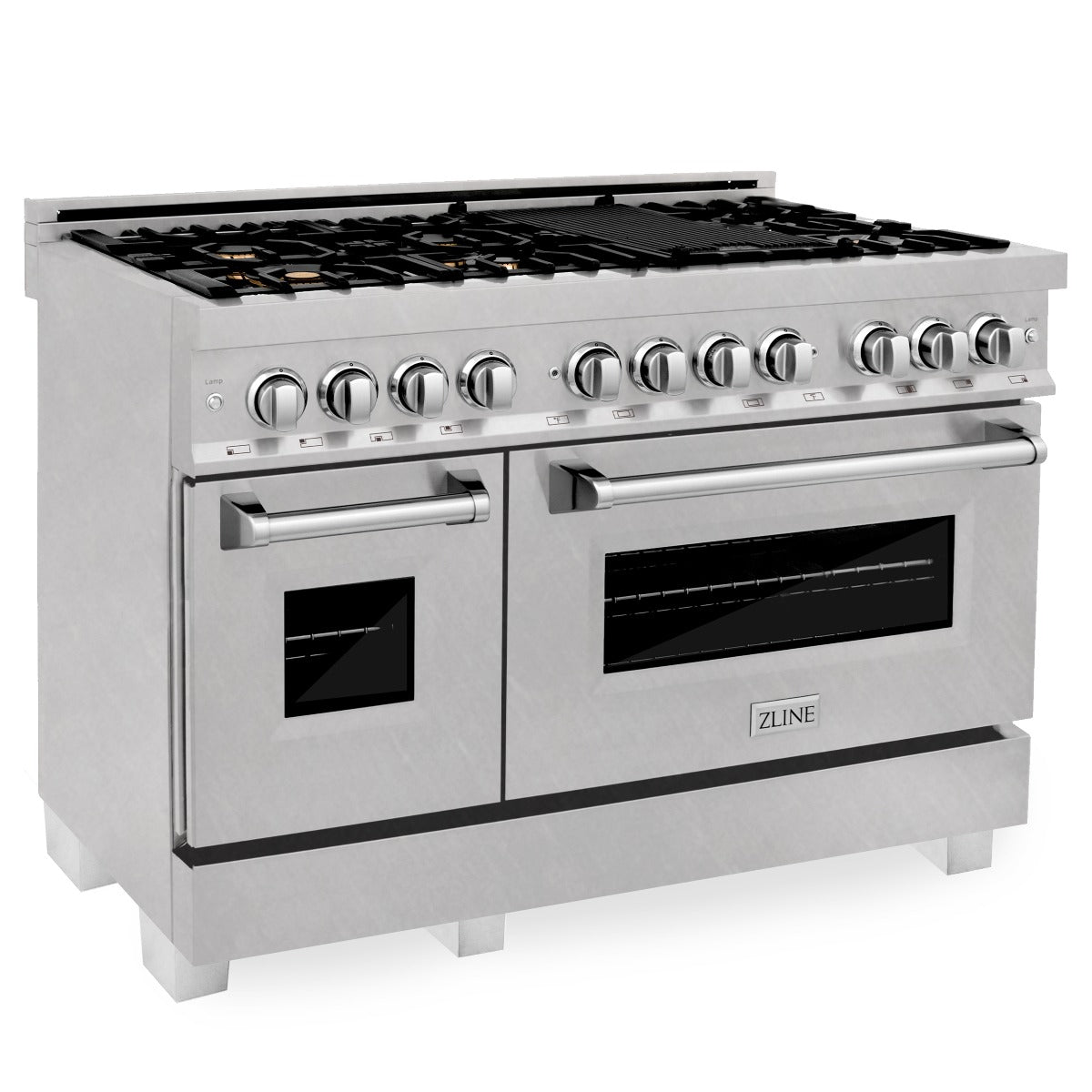 zline-48-in-dual-fuel-range-with-6-sealed-brass-burners-double-electric-convection-ovens-satin-stainless-steel-door-6-0-cu-ft-total-capacity-ras-sn-br-48