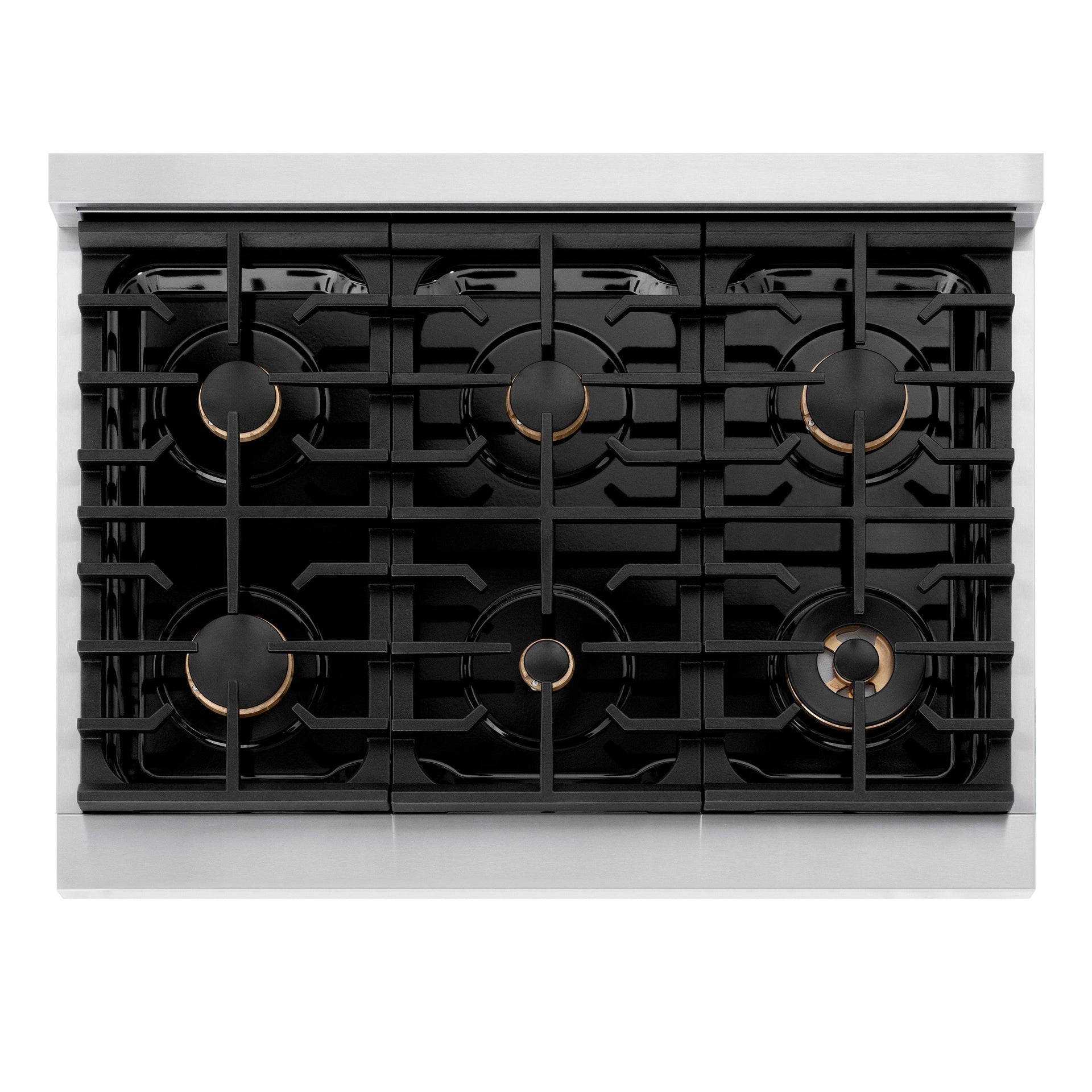 zline-36-in-dual-fuel-range-5-2-cu-ft-6-burner-gas-cooktop-electric-convection-oven-stainless-steel-champagne-bronze-helix-handle-knob-accents-sdrz-36-kcb