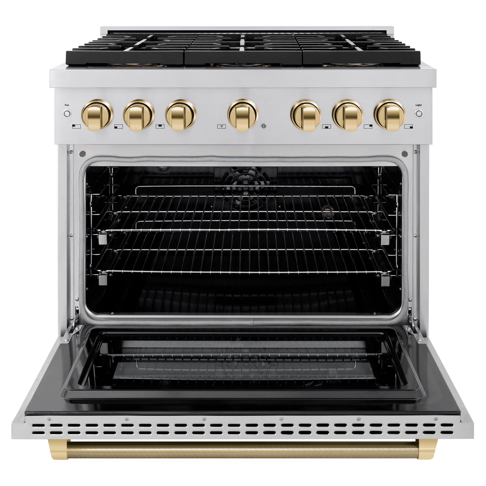 zline-36-in-dual-fuel-range-5-2-cu-ft-6-burner-duopro™-cooktop-electric-convection-oven-stainless-steel-polished-gold-accents-psdrz-36-kg